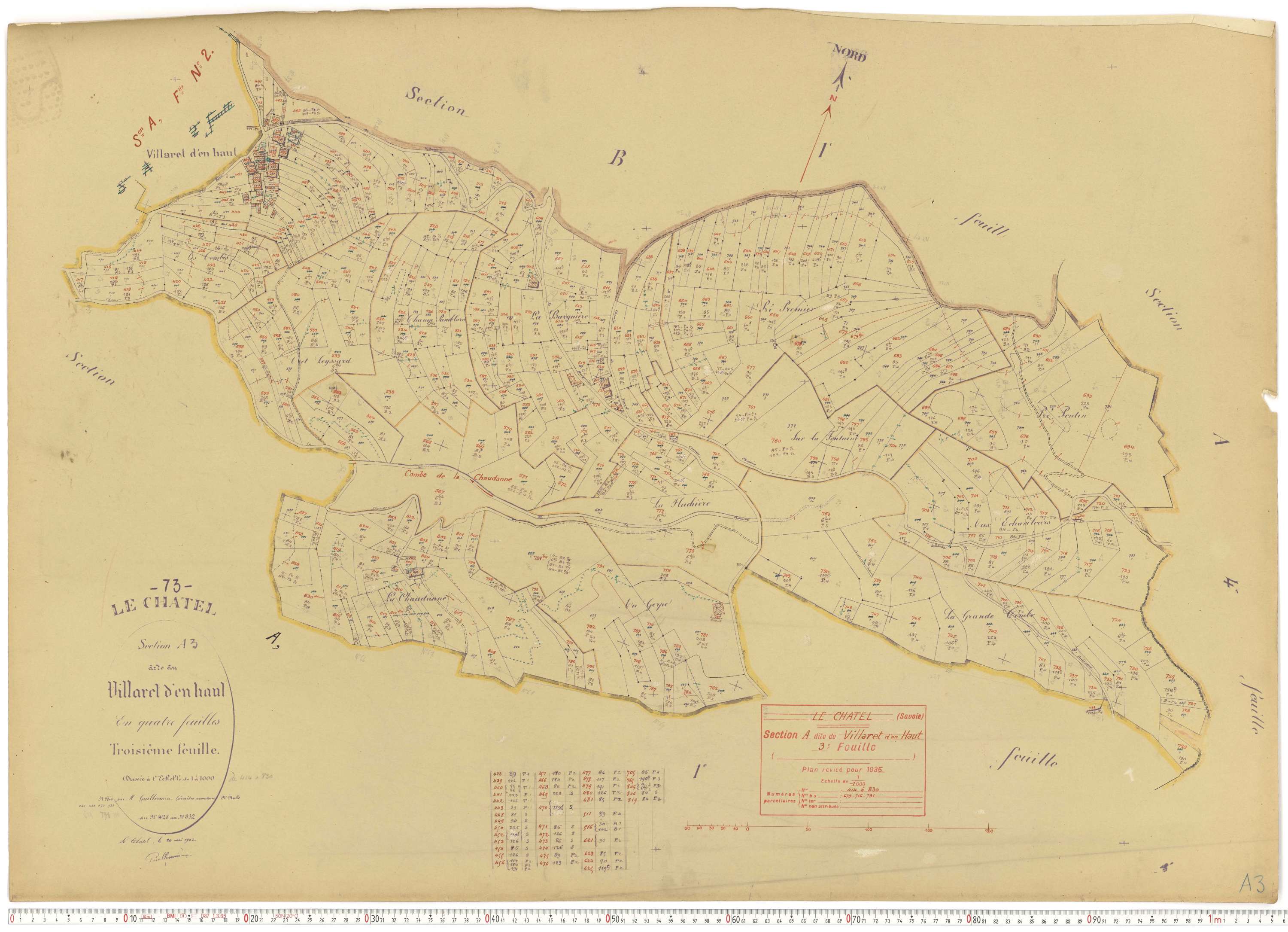 Le Châtel - Plans cadastraux du cadastre rénové.
