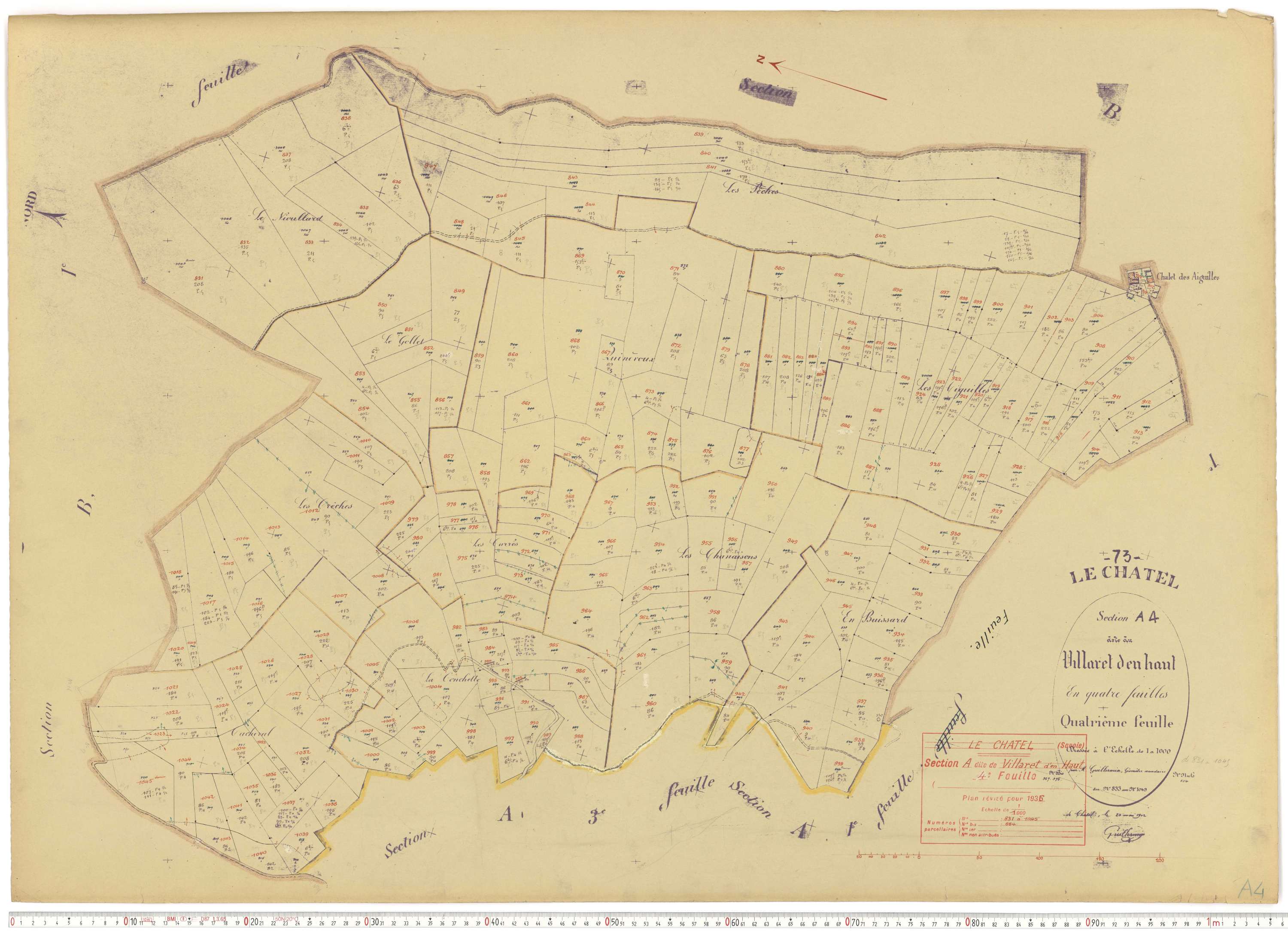 Le Châtel - Plans cadastraux du cadastre rénové.