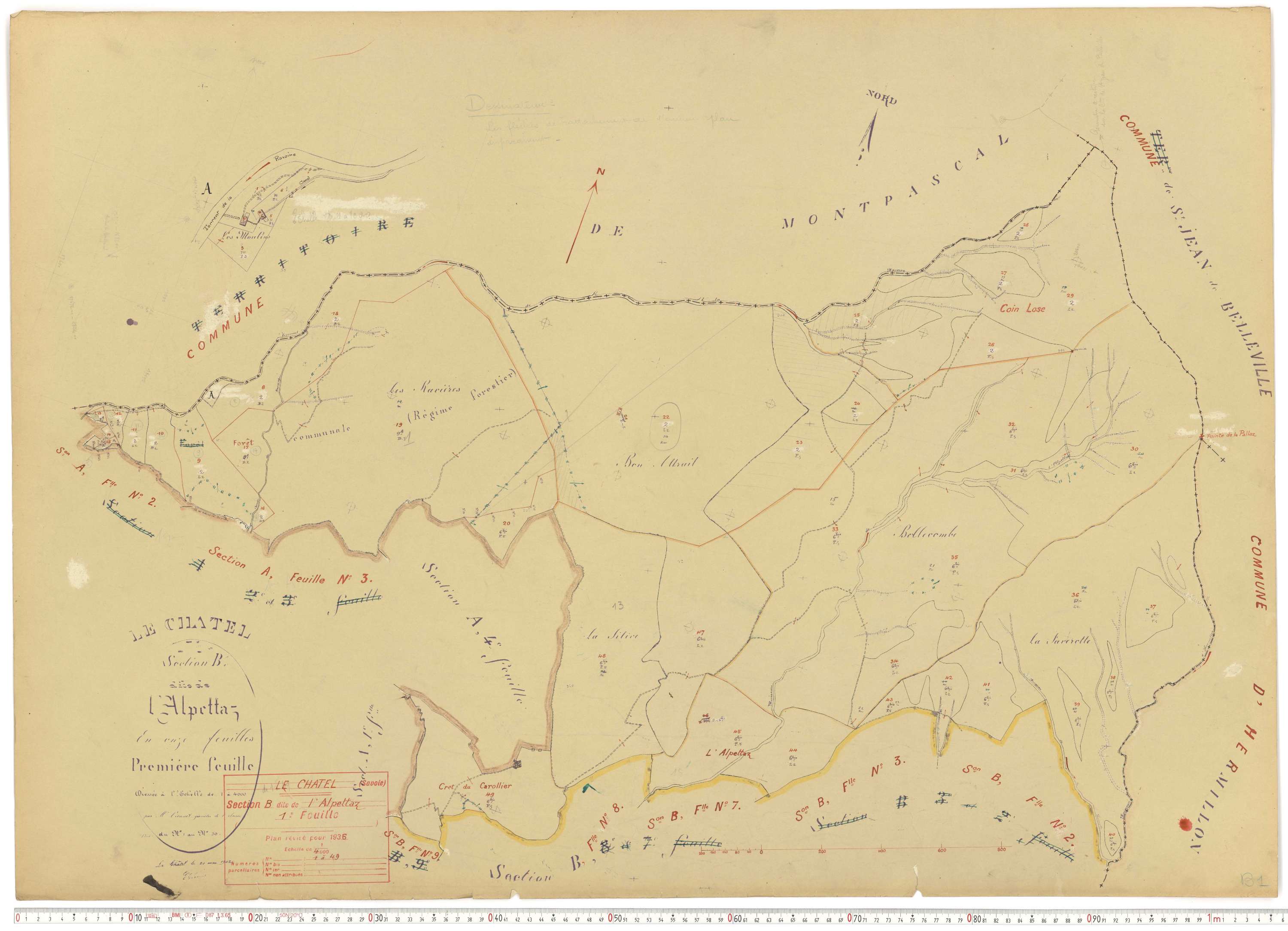 Le Châtel - Plans cadastraux du cadastre rénové.