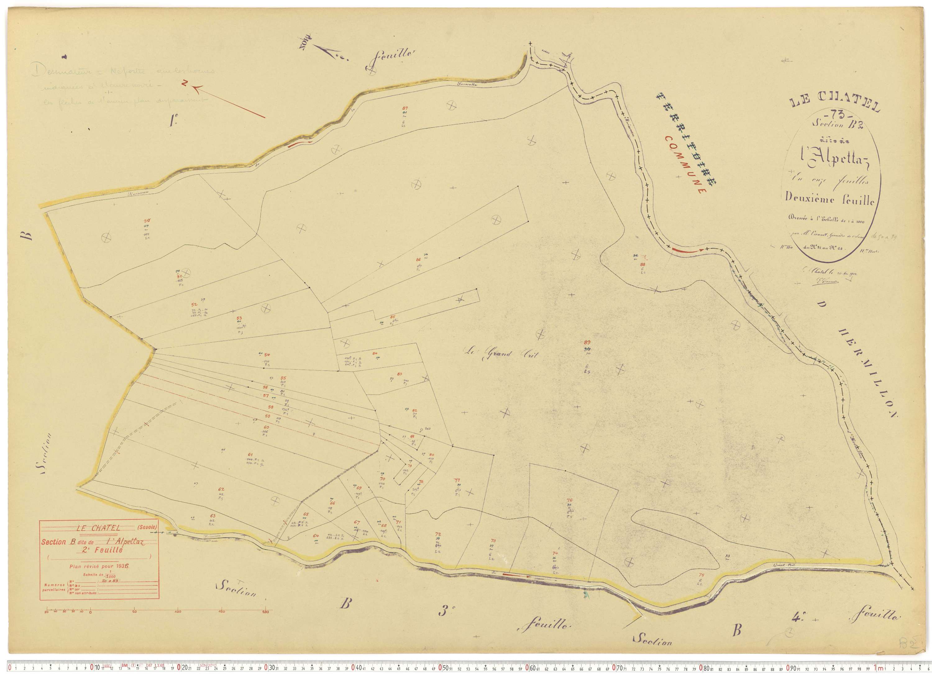 Le Châtel - Plans cadastraux du cadastre rénové.