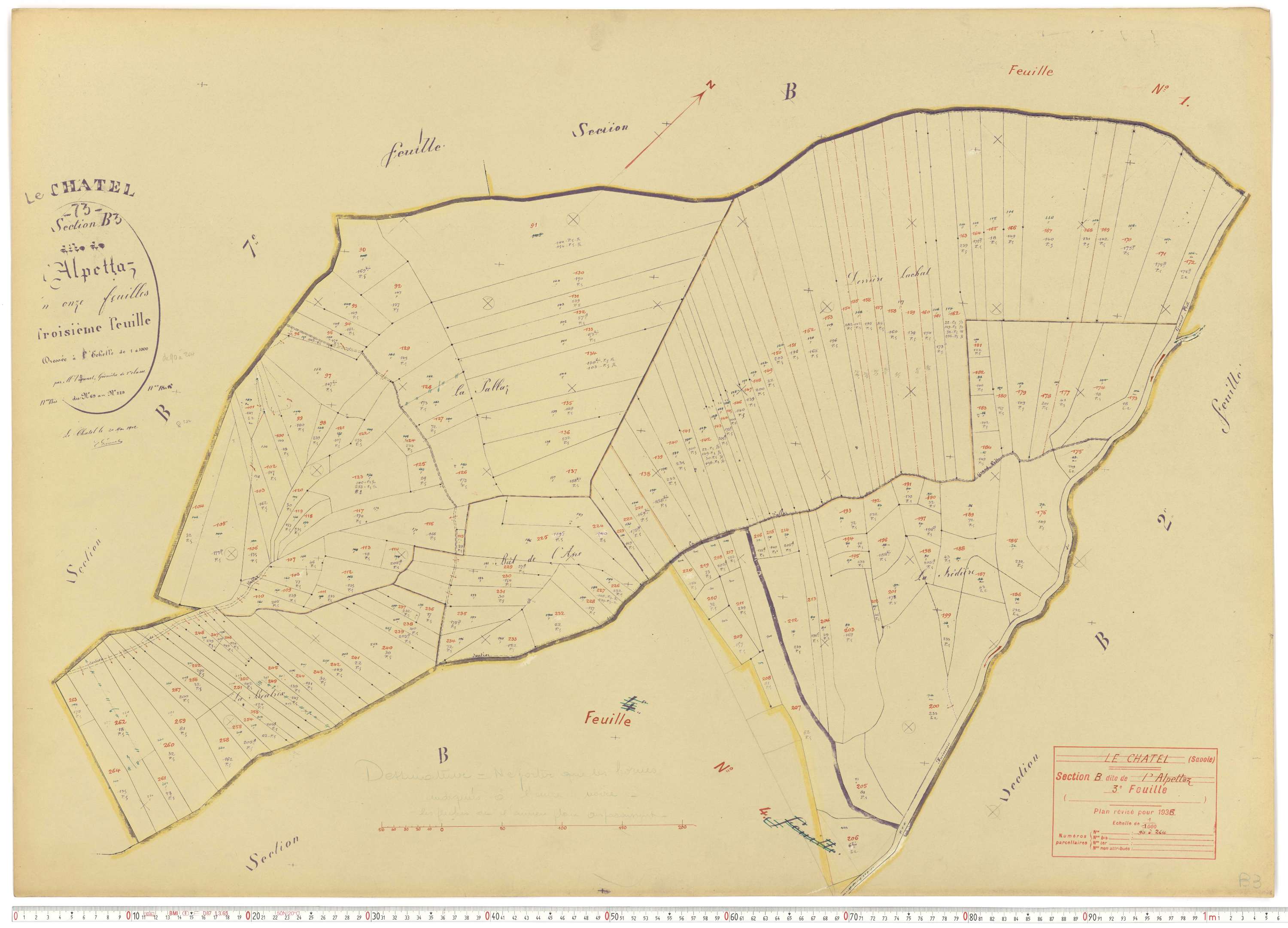 Le Châtel - Plans cadastraux du cadastre rénové.