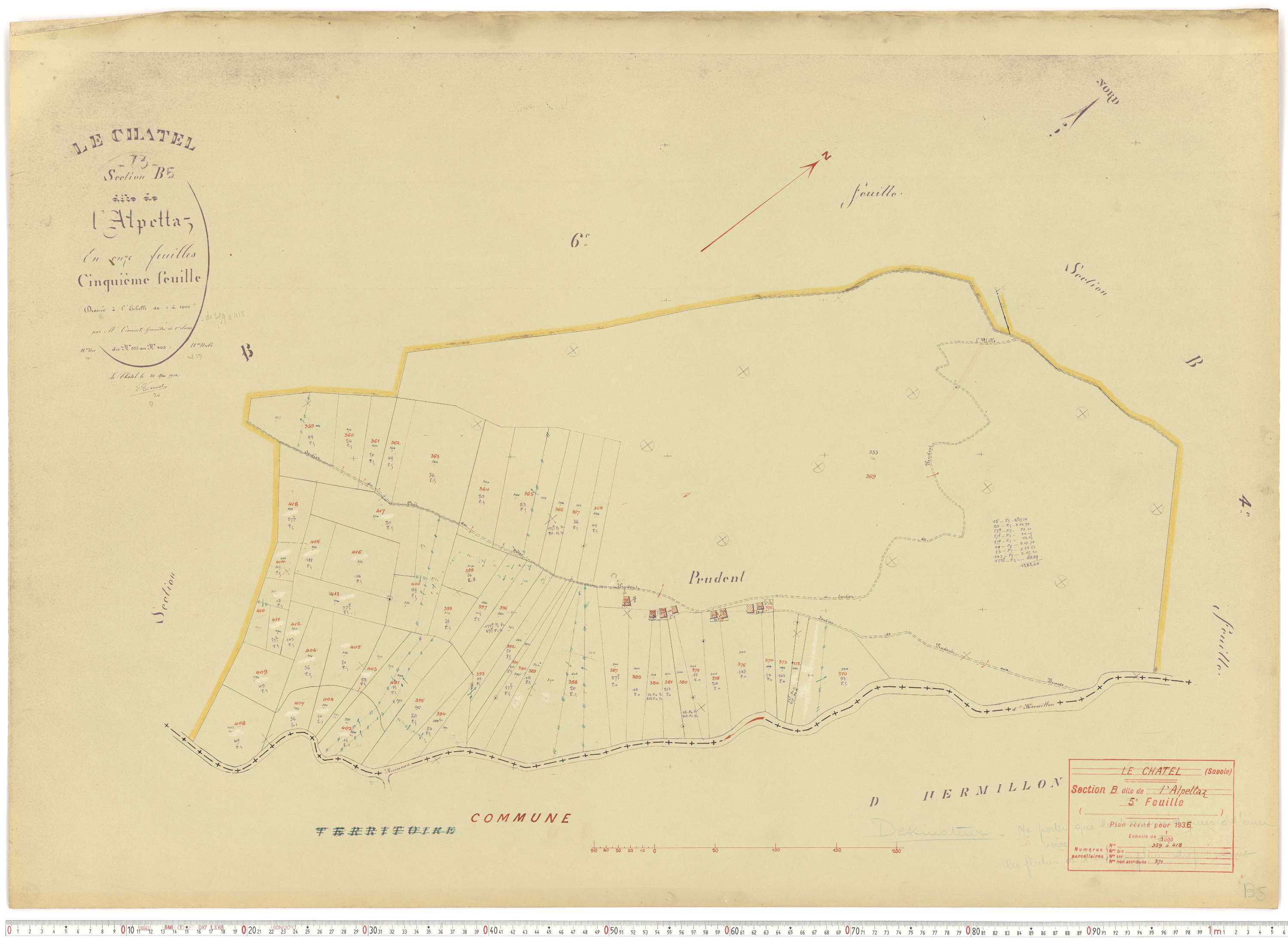 Le Châtel - Plans cadastraux du cadastre rénové.