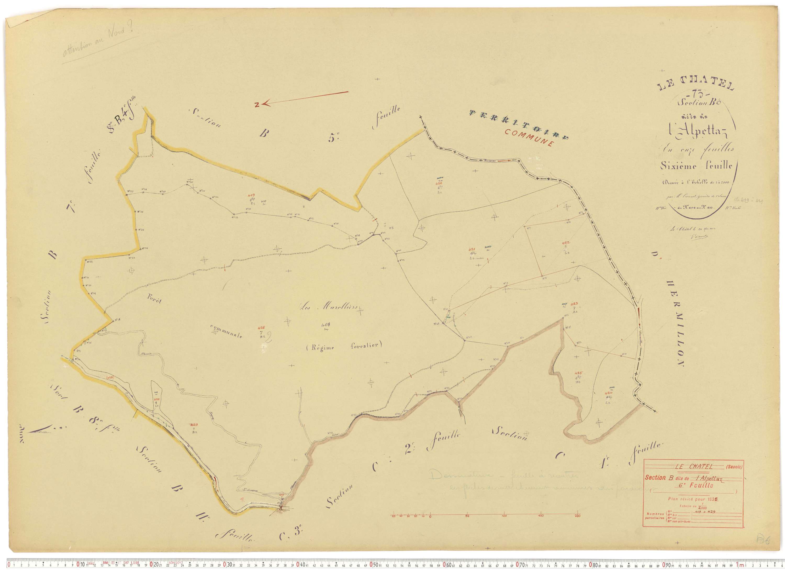 Le Châtel - Plans cadastraux du cadastre rénové.