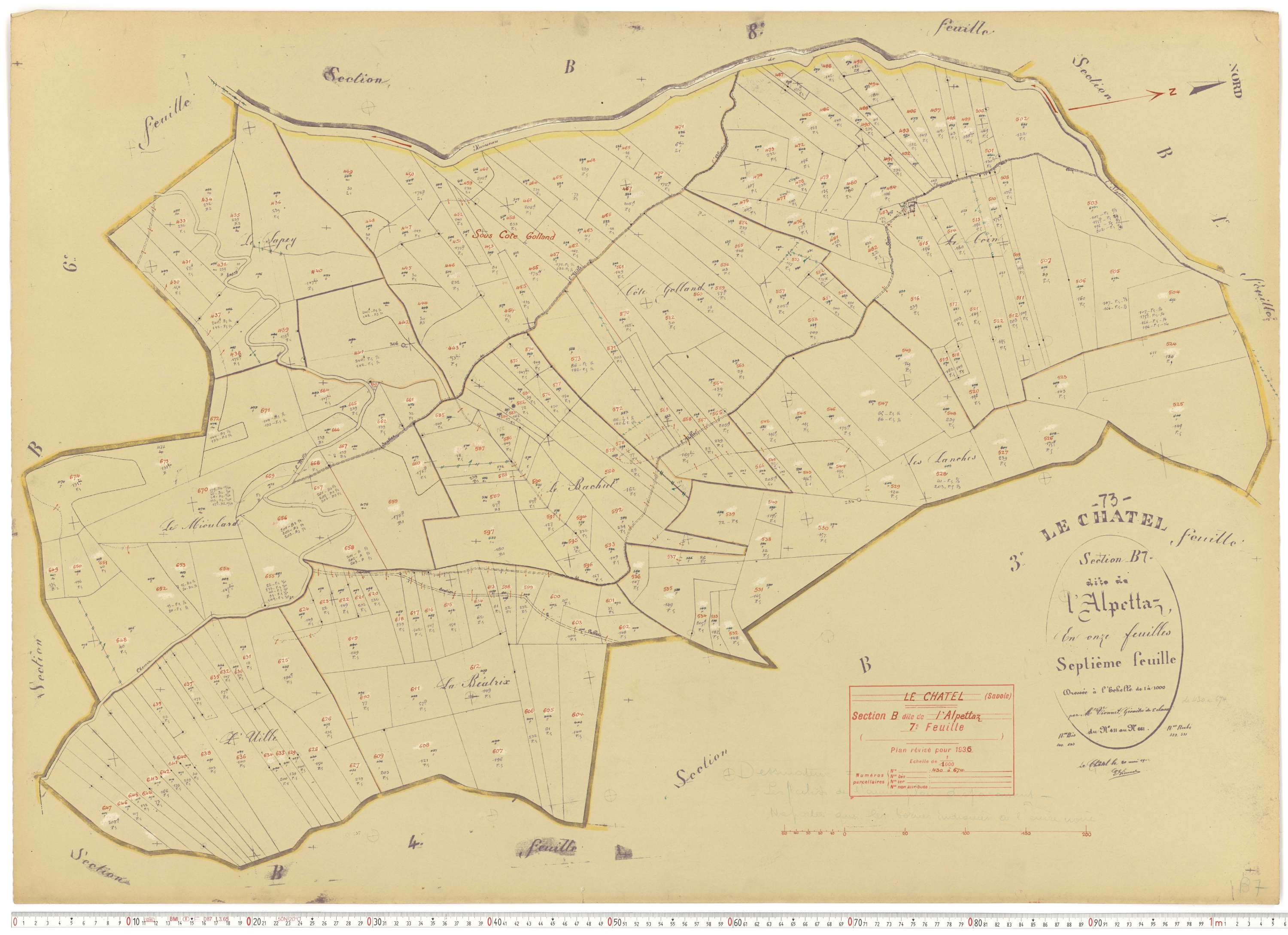 Le Châtel - Plans cadastraux du cadastre rénové.