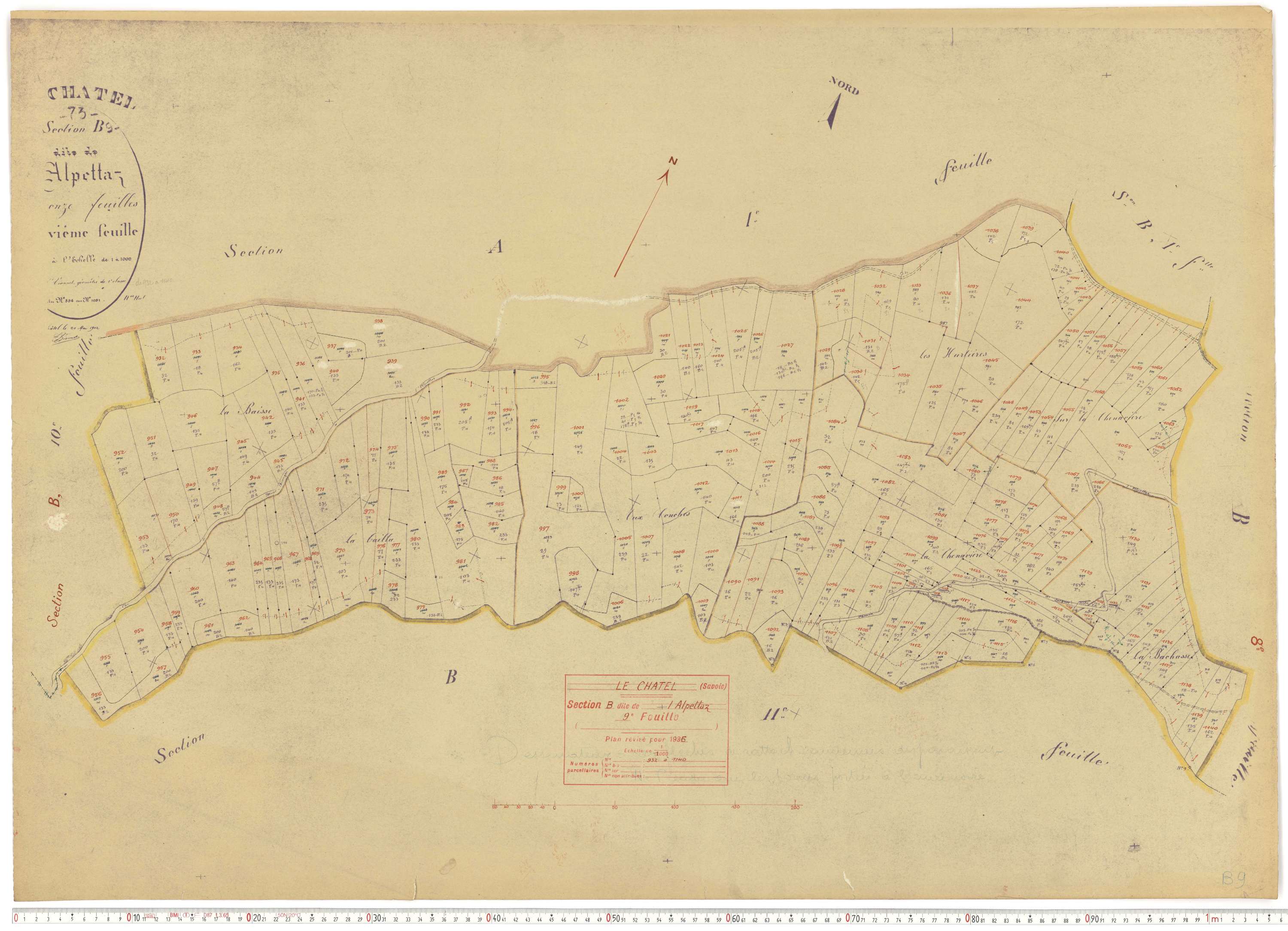 Le Châtel - Plans cadastraux du cadastre rénové.