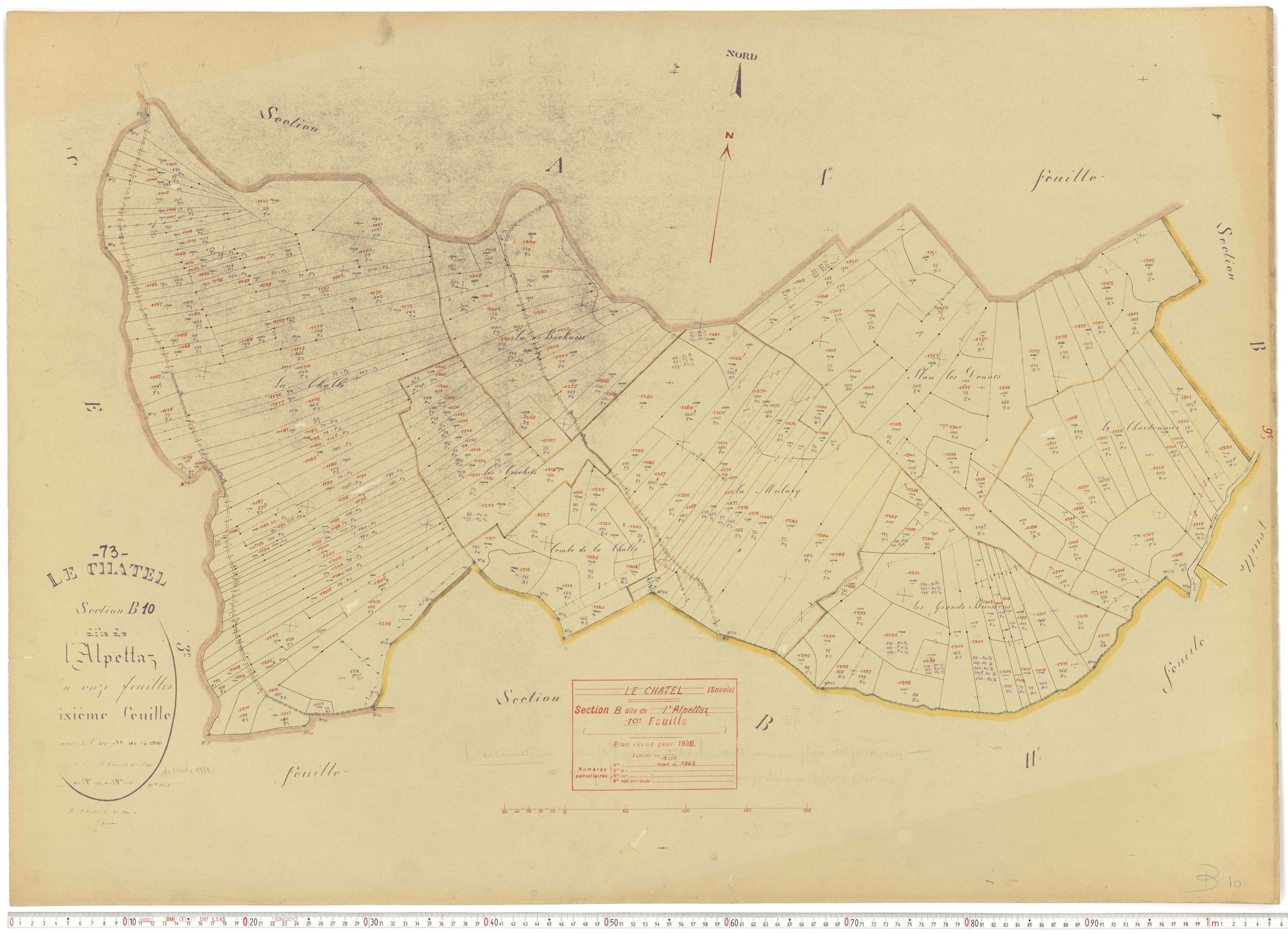 Le Châtel - Plans cadastraux du cadastre rénové.