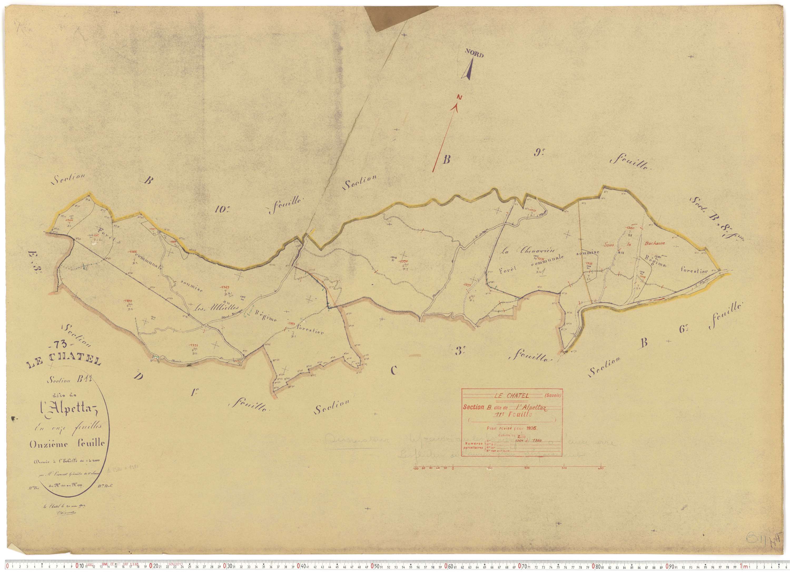 Le Châtel - Plans cadastraux du cadastre rénové.