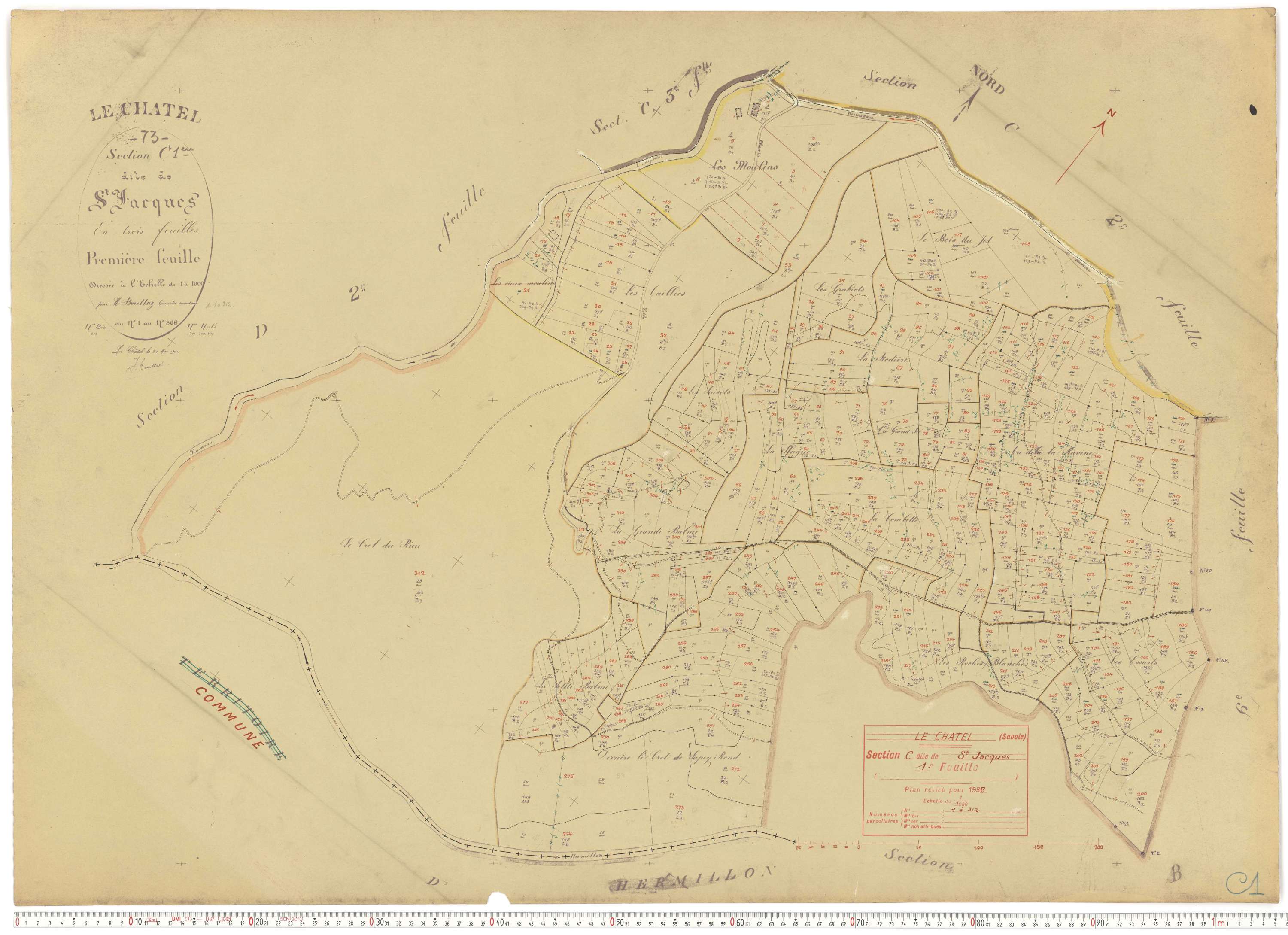 Le Châtel - Plans cadastraux du cadastre rénové.