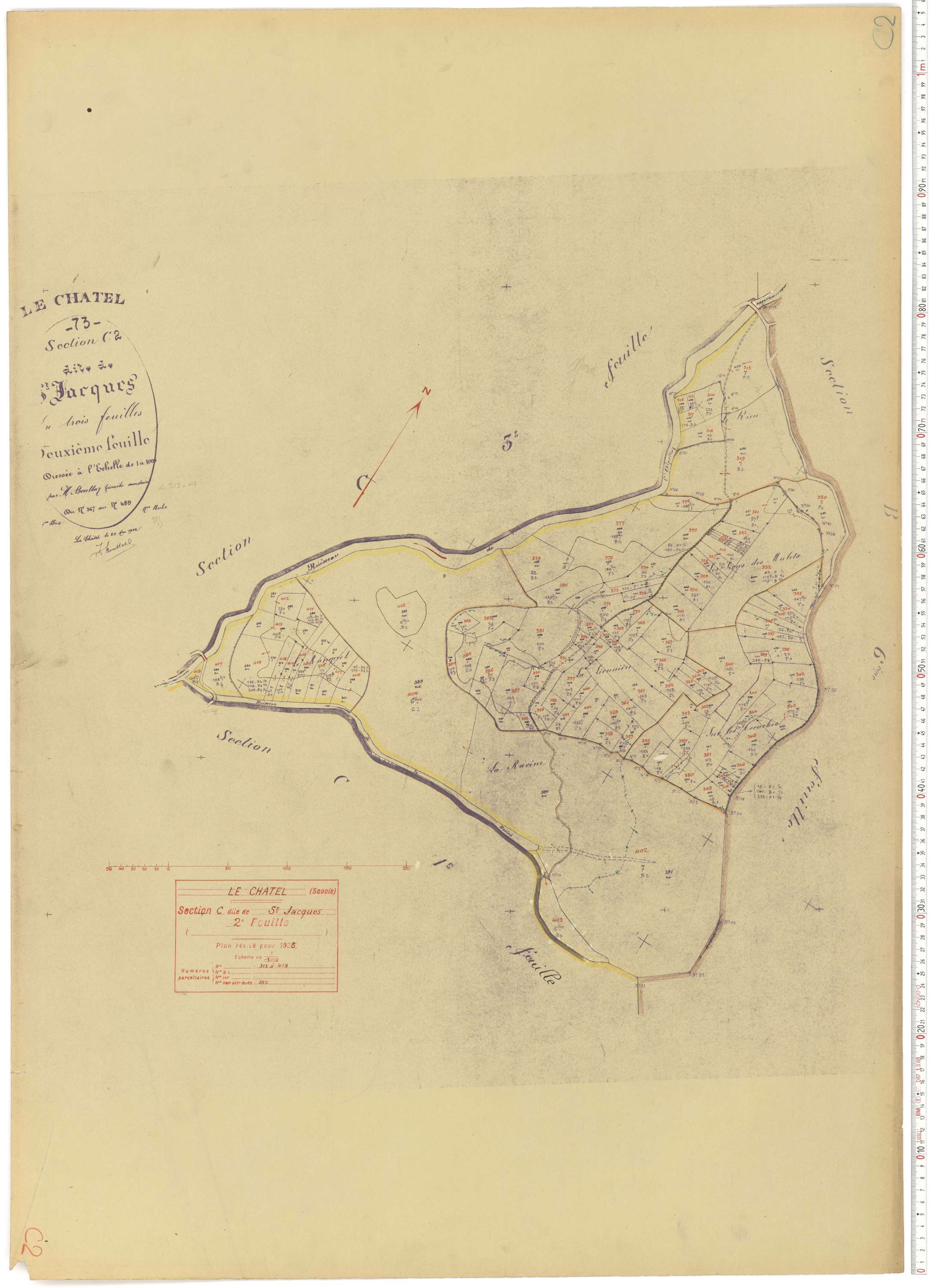 Le Châtel - Plans cadastraux du cadastre rénové.