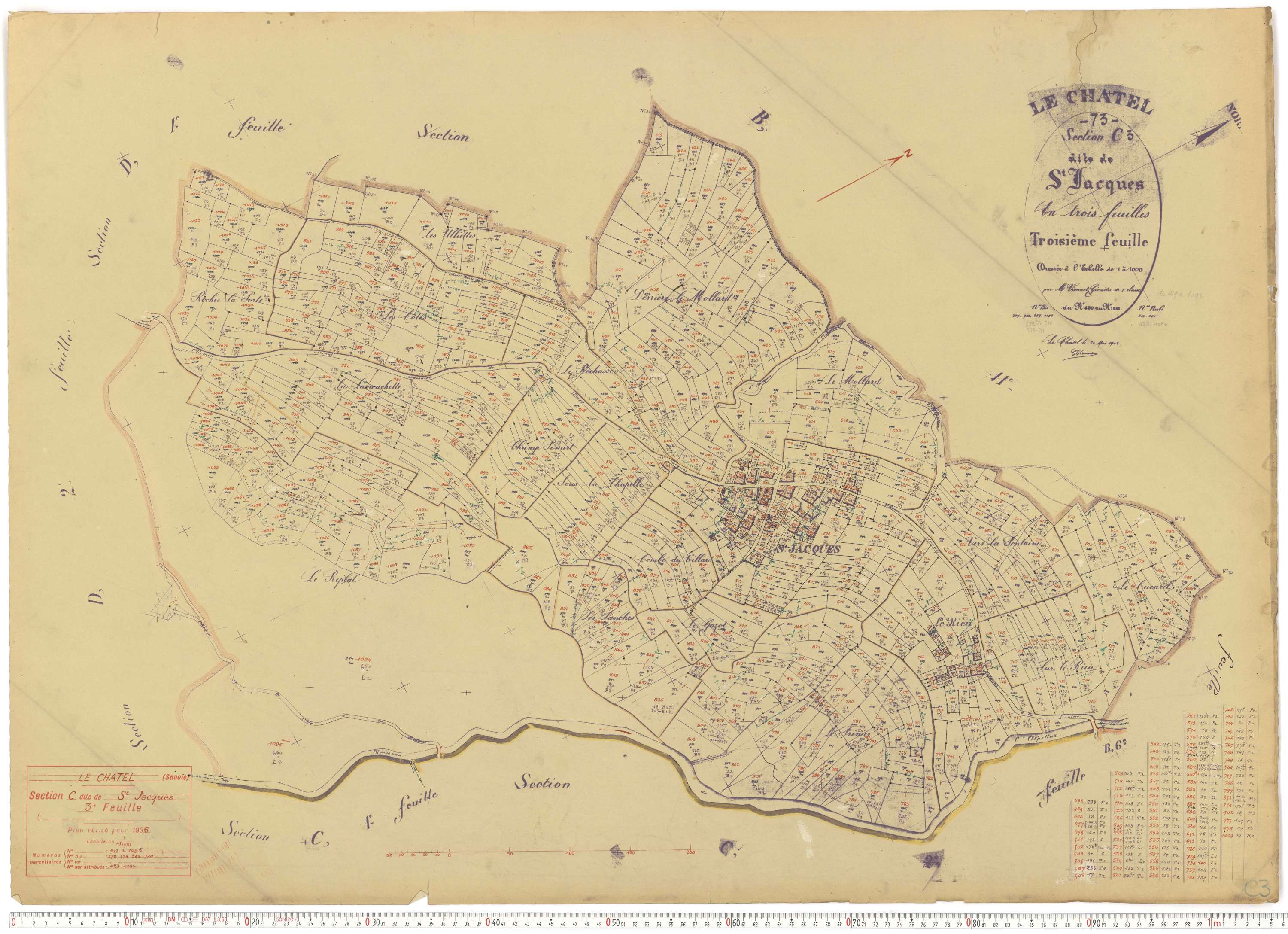 Le Châtel - Plans cadastraux du cadastre rénové.