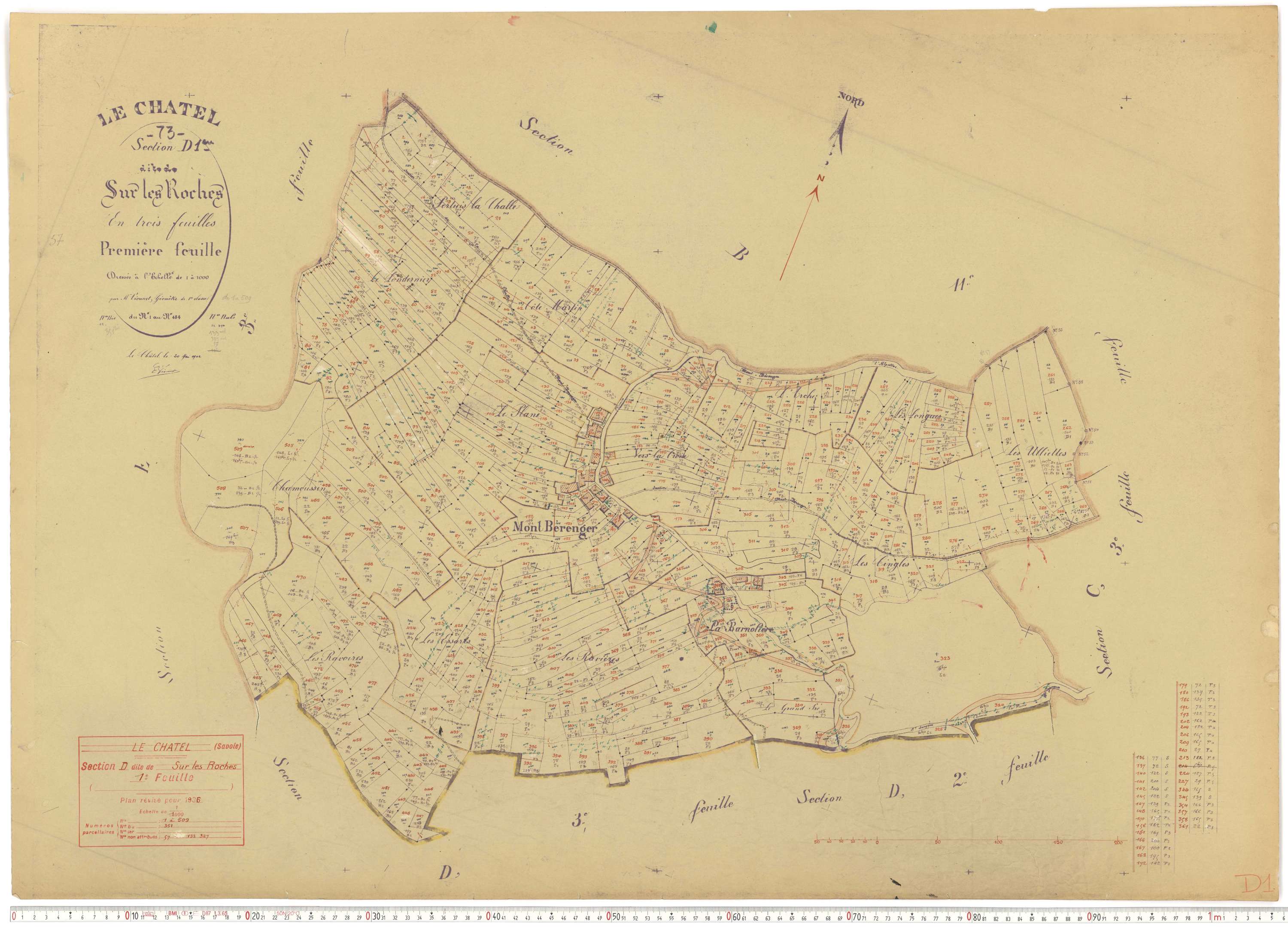Le Châtel - Plans cadastraux du cadastre rénové.