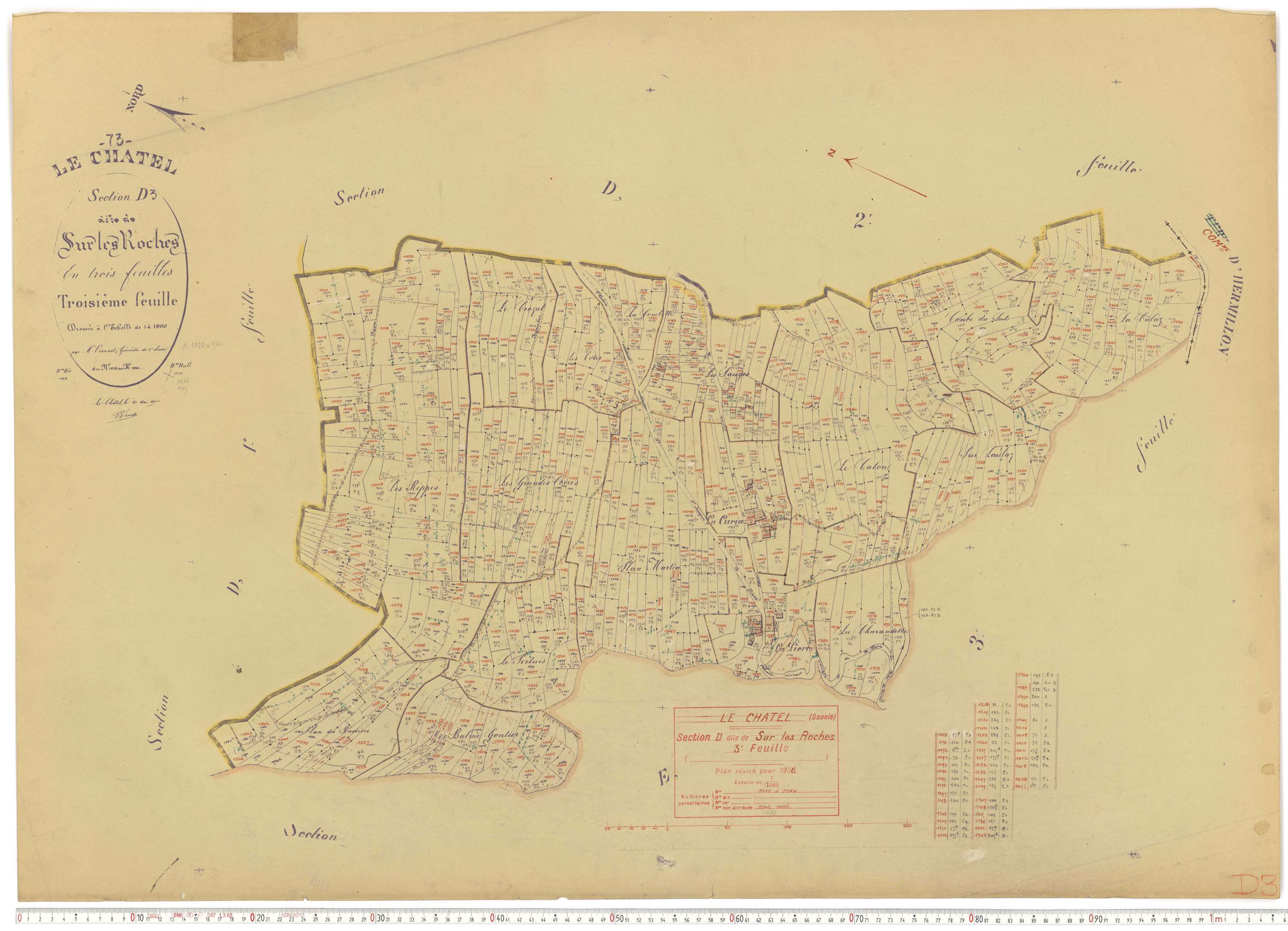 Le Châtel - Plans cadastraux du cadastre rénové.