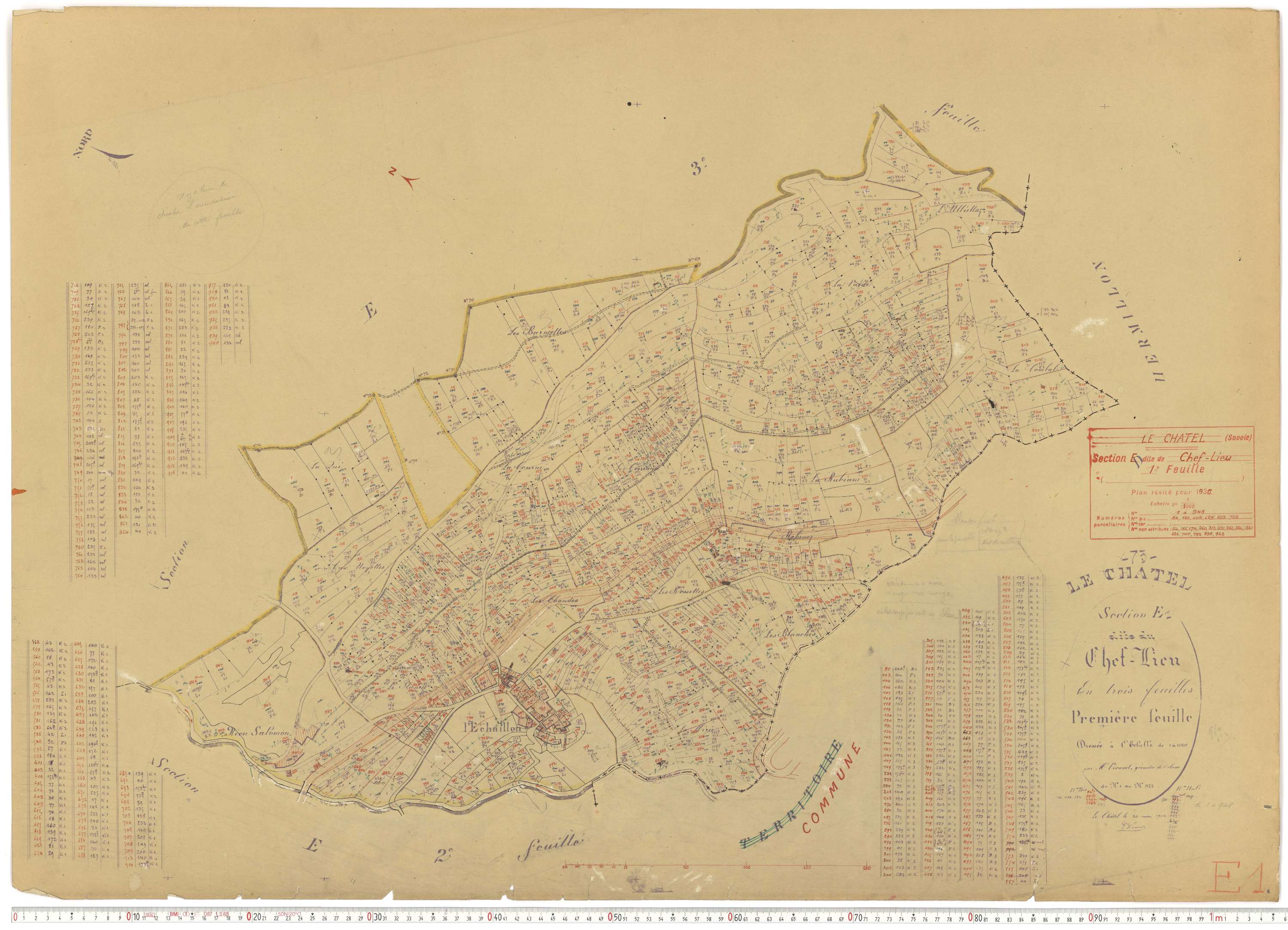 Le Châtel - Plans cadastraux du cadastre rénové.