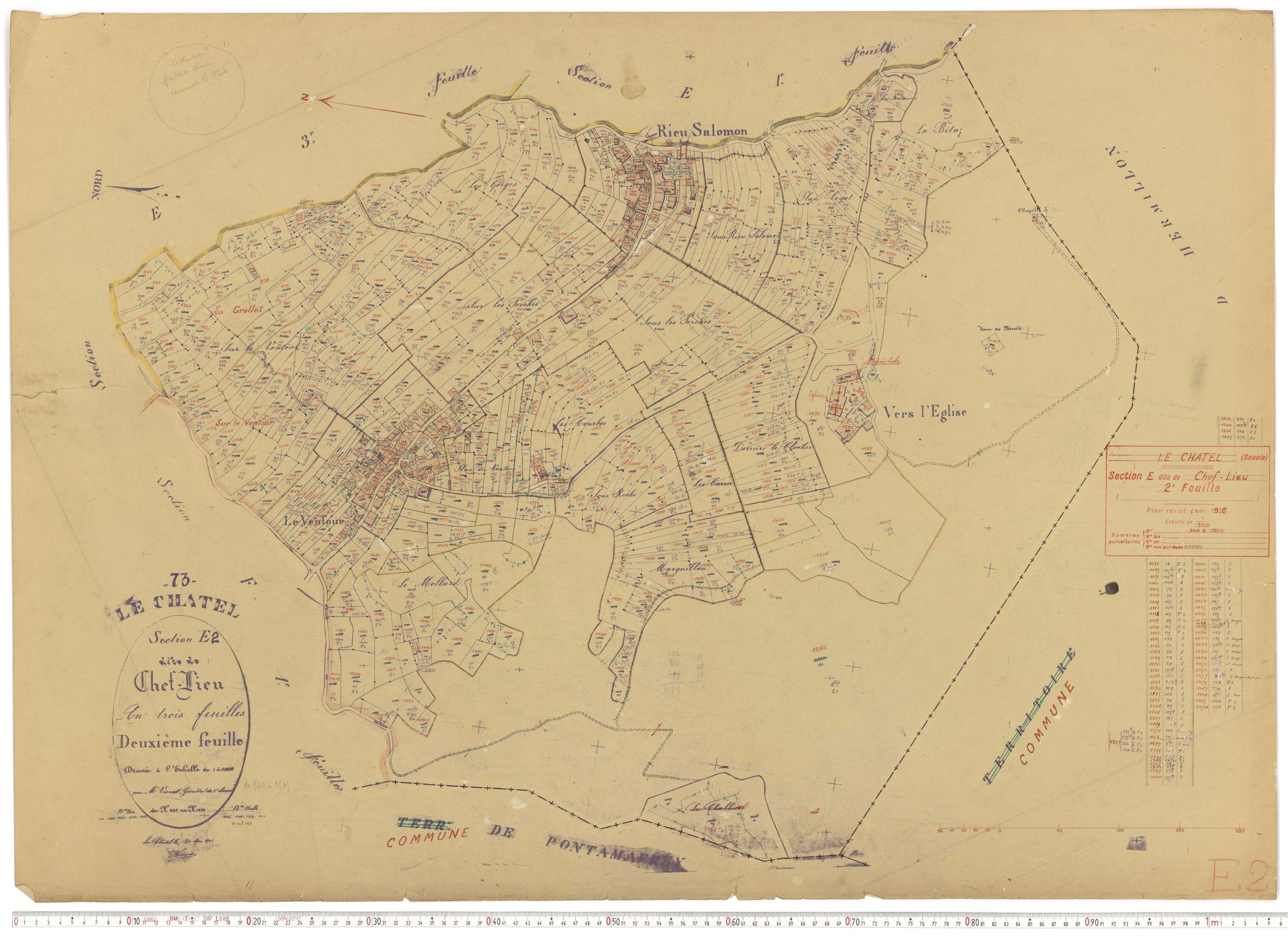 Le Châtel - Plans cadastraux du cadastre rénové.