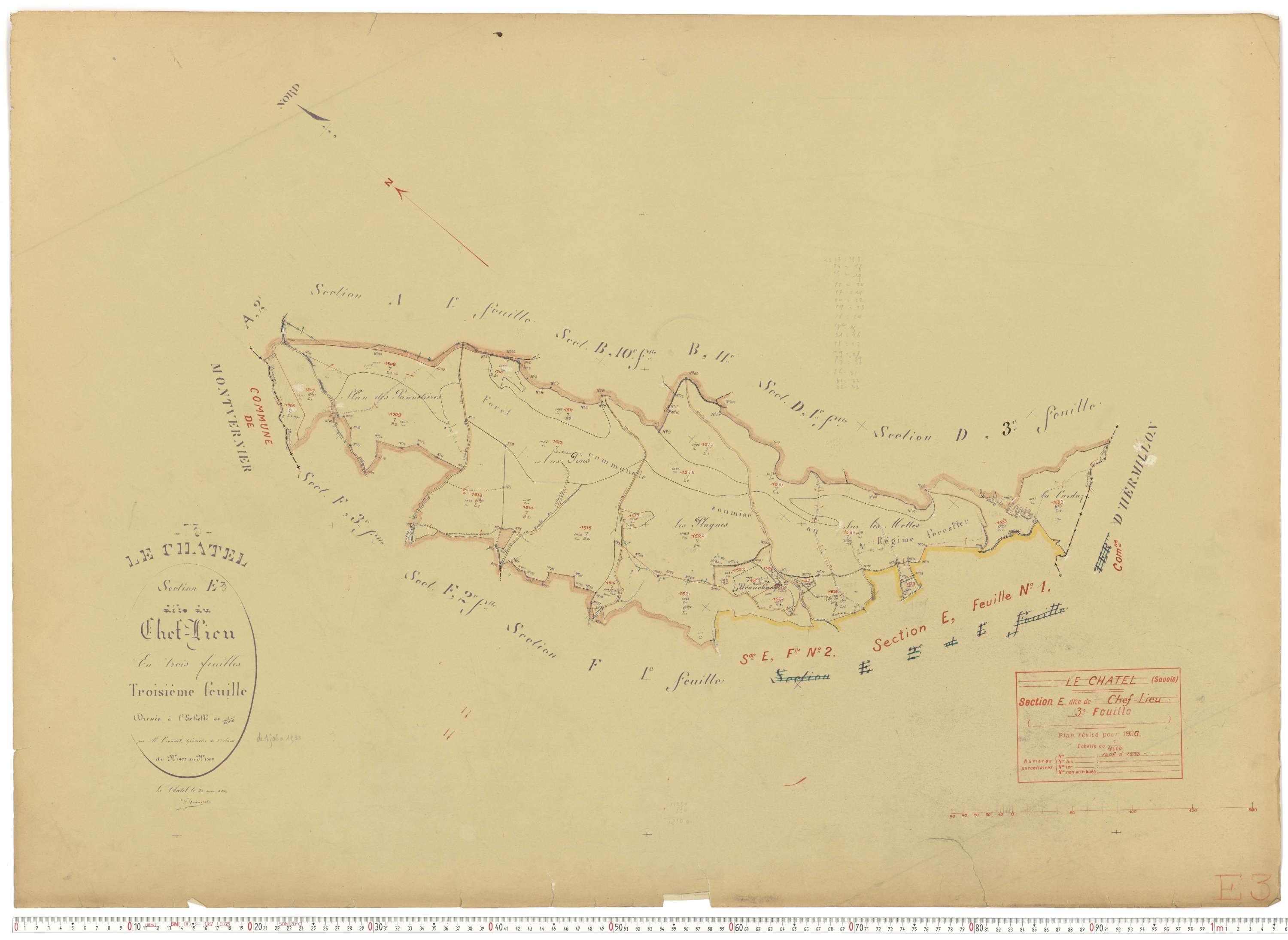 Le Châtel - Plans cadastraux du cadastre rénové.