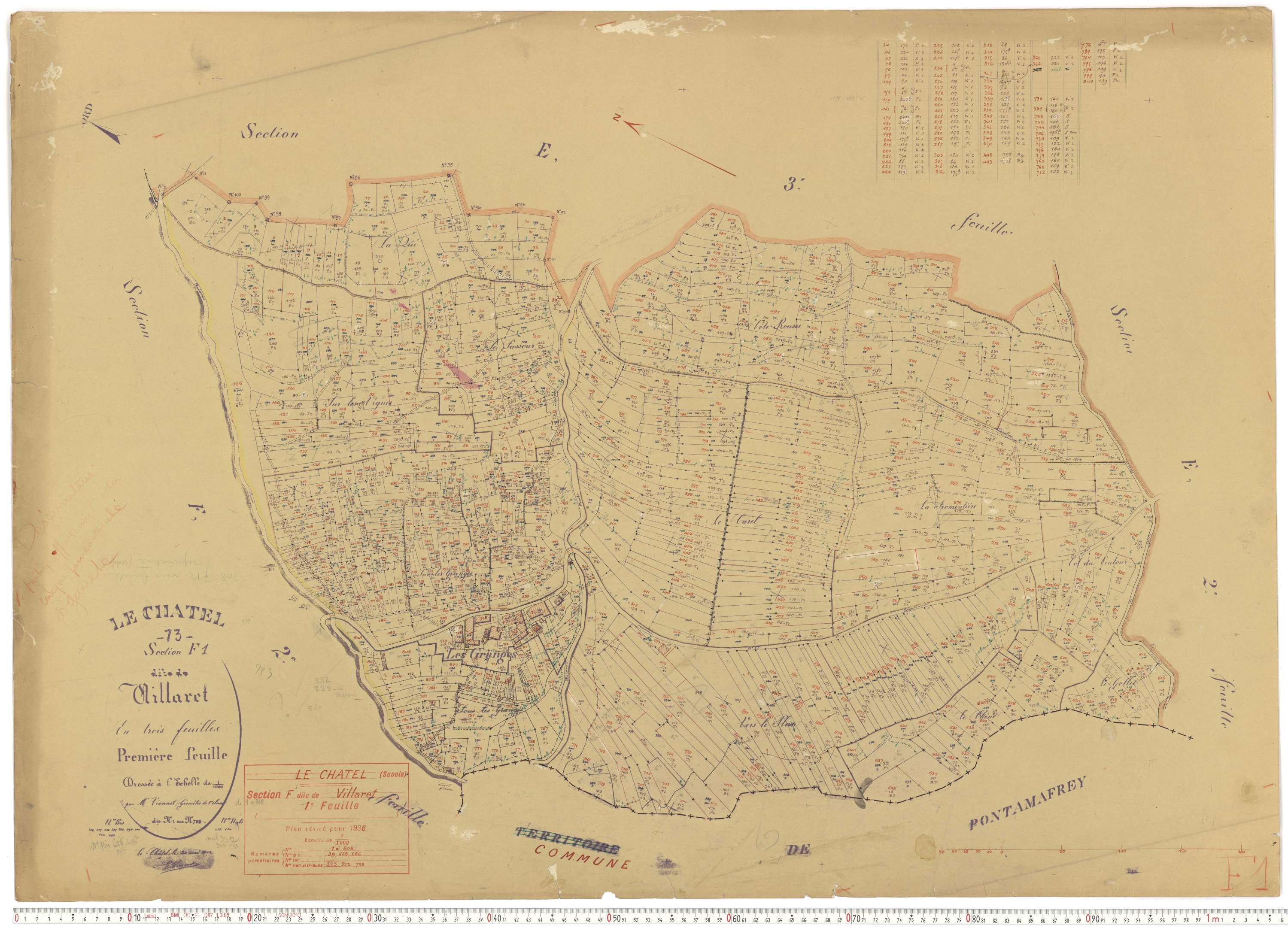 Le Châtel - Plans cadastraux du cadastre rénové.