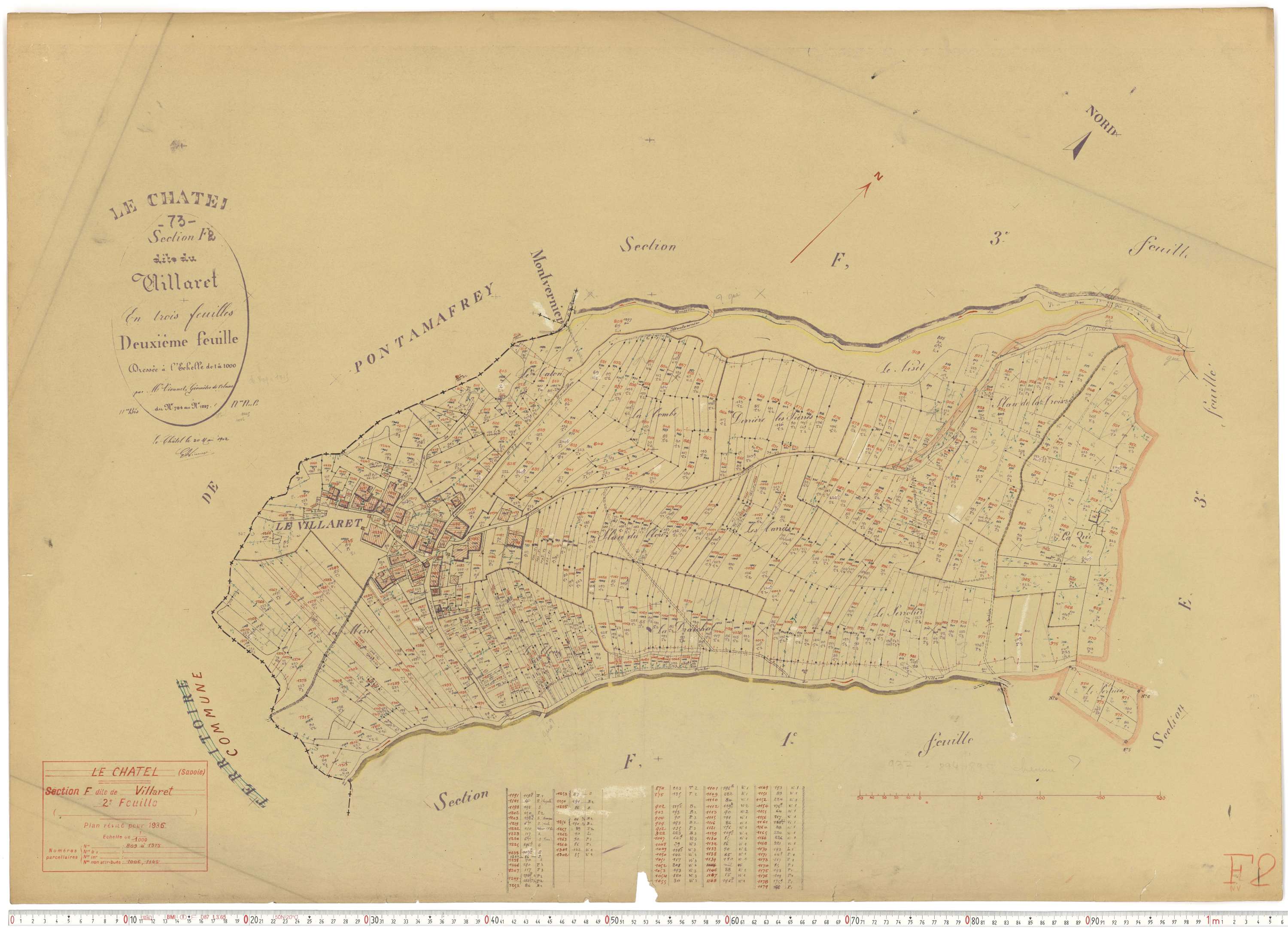 Le Châtel - Plans cadastraux du cadastre rénové.
