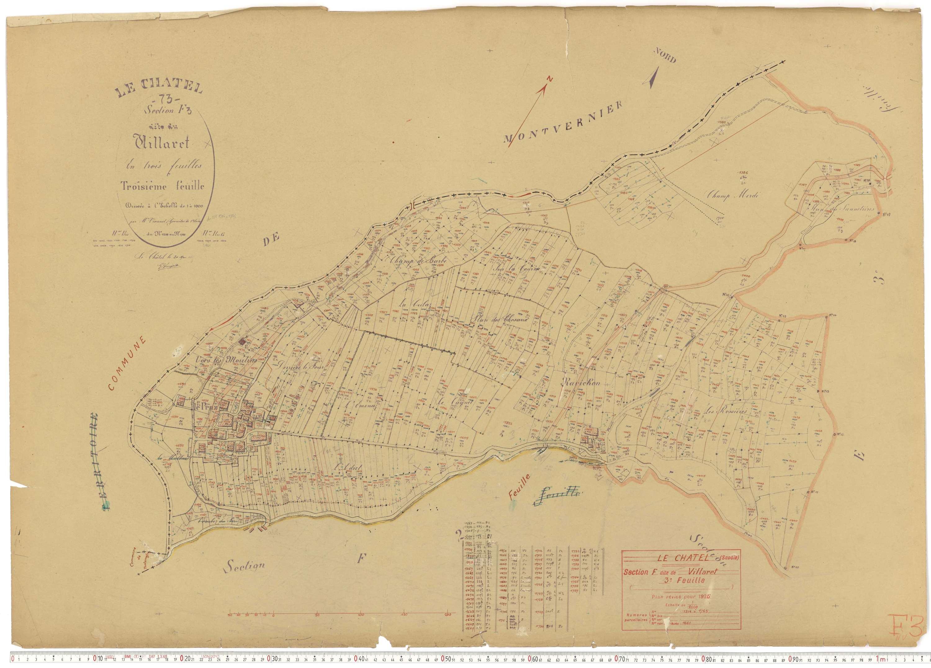 Le Châtel - Plans cadastraux du cadastre rénové.