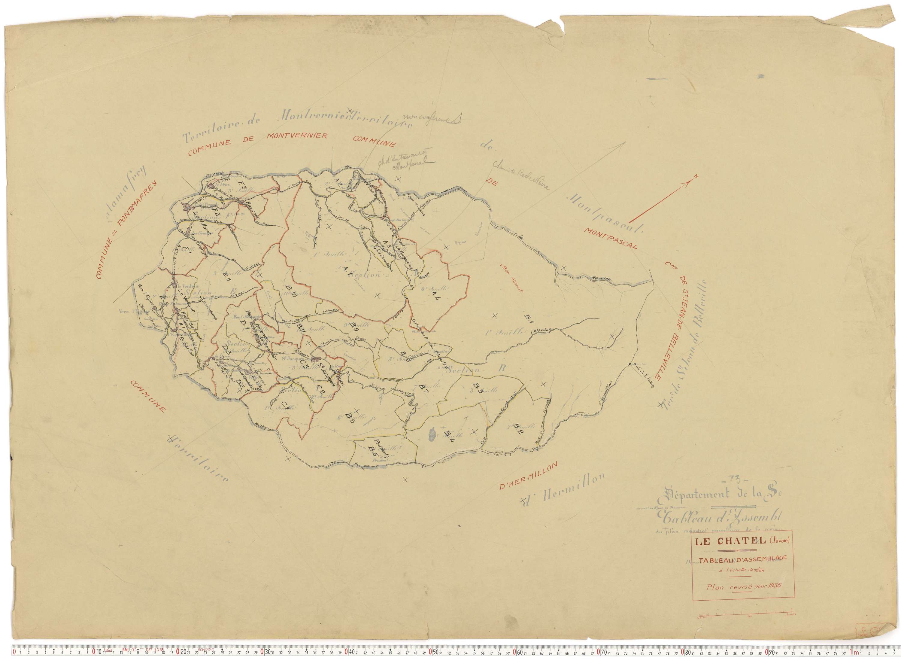 Le Châtel - Plans cadastraux du cadastre rénové.