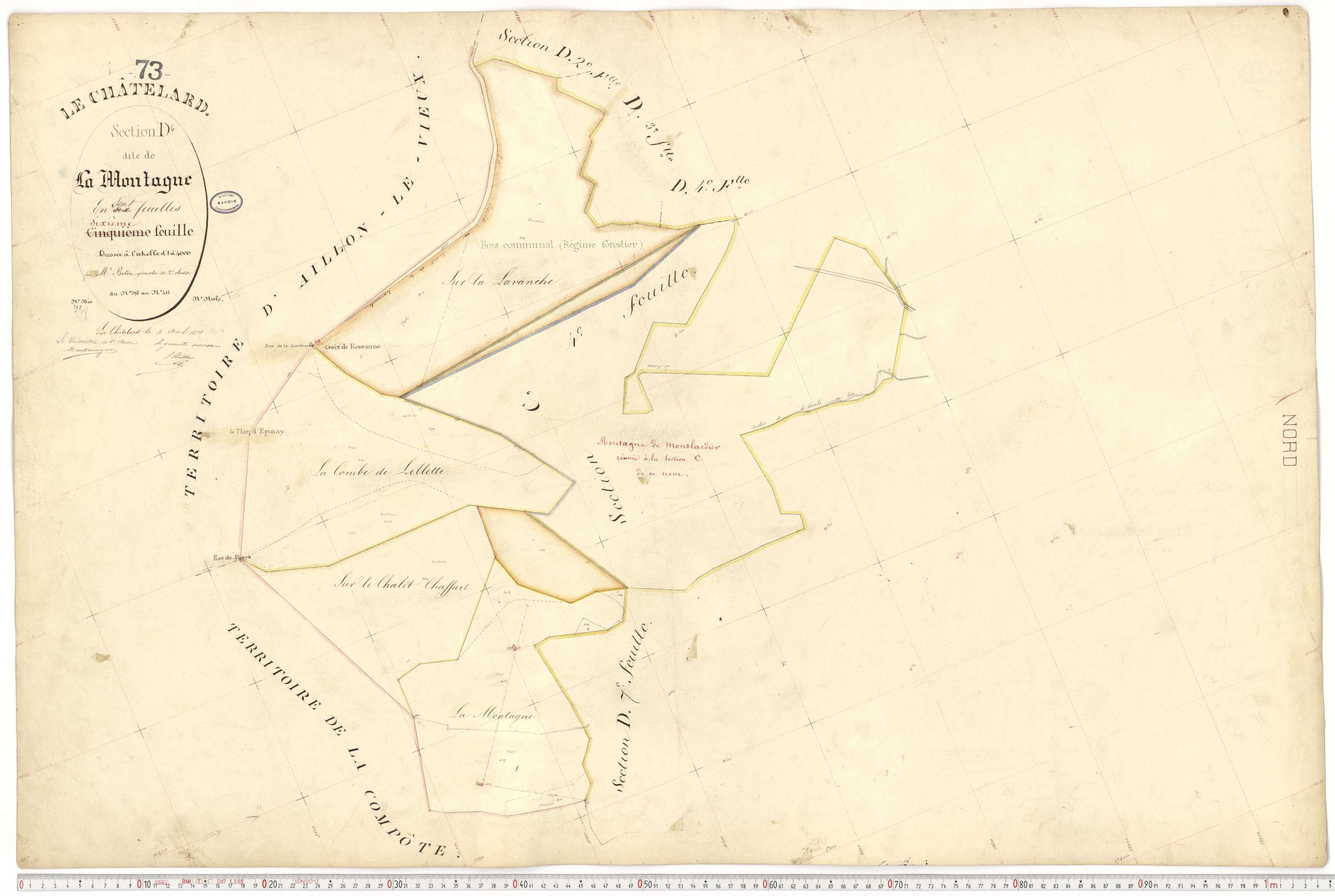 Le Châtelard - Cadastre français (1882).