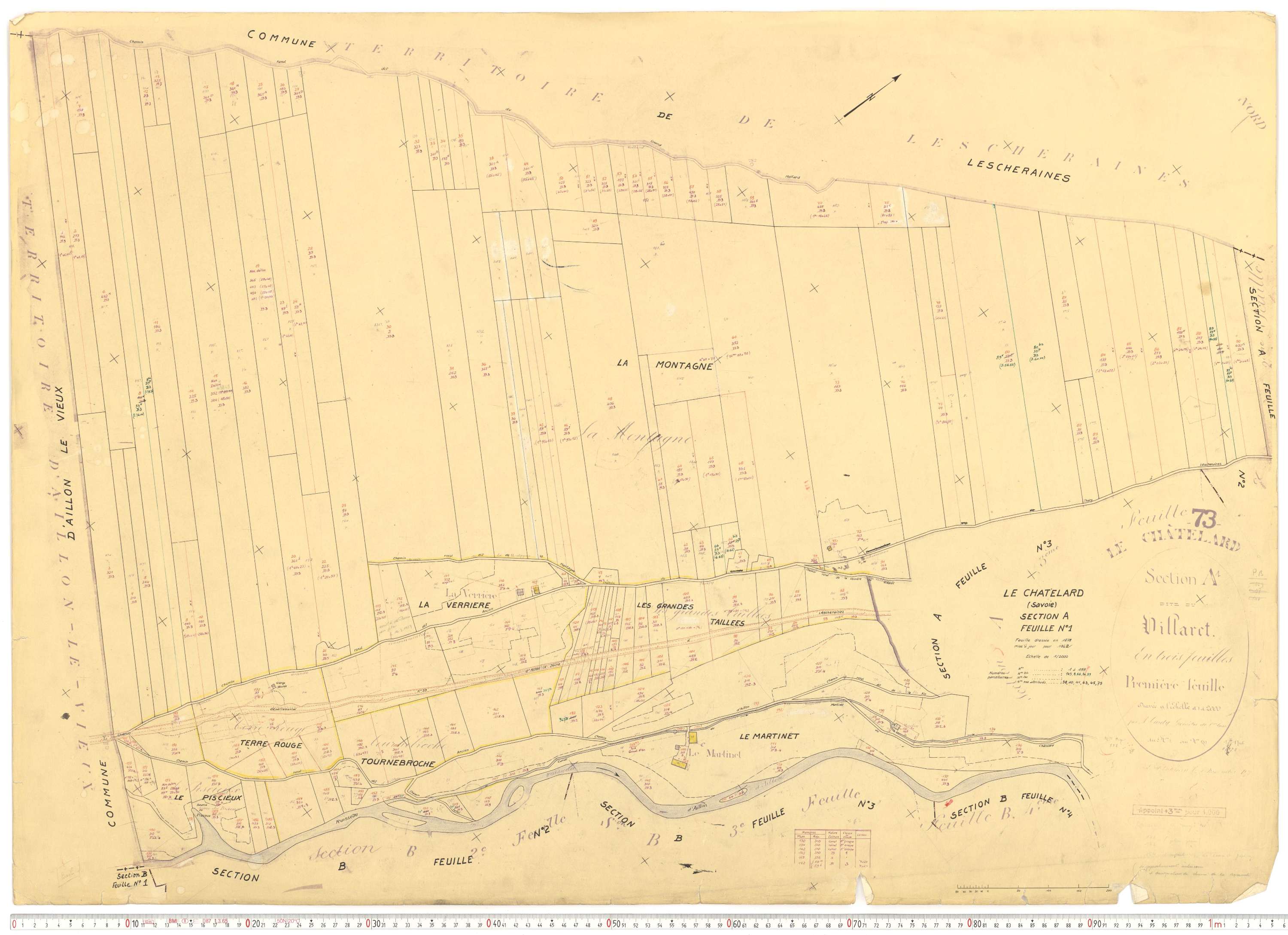 Le Châtelard - Cadastre rénové, version de travail (1962).