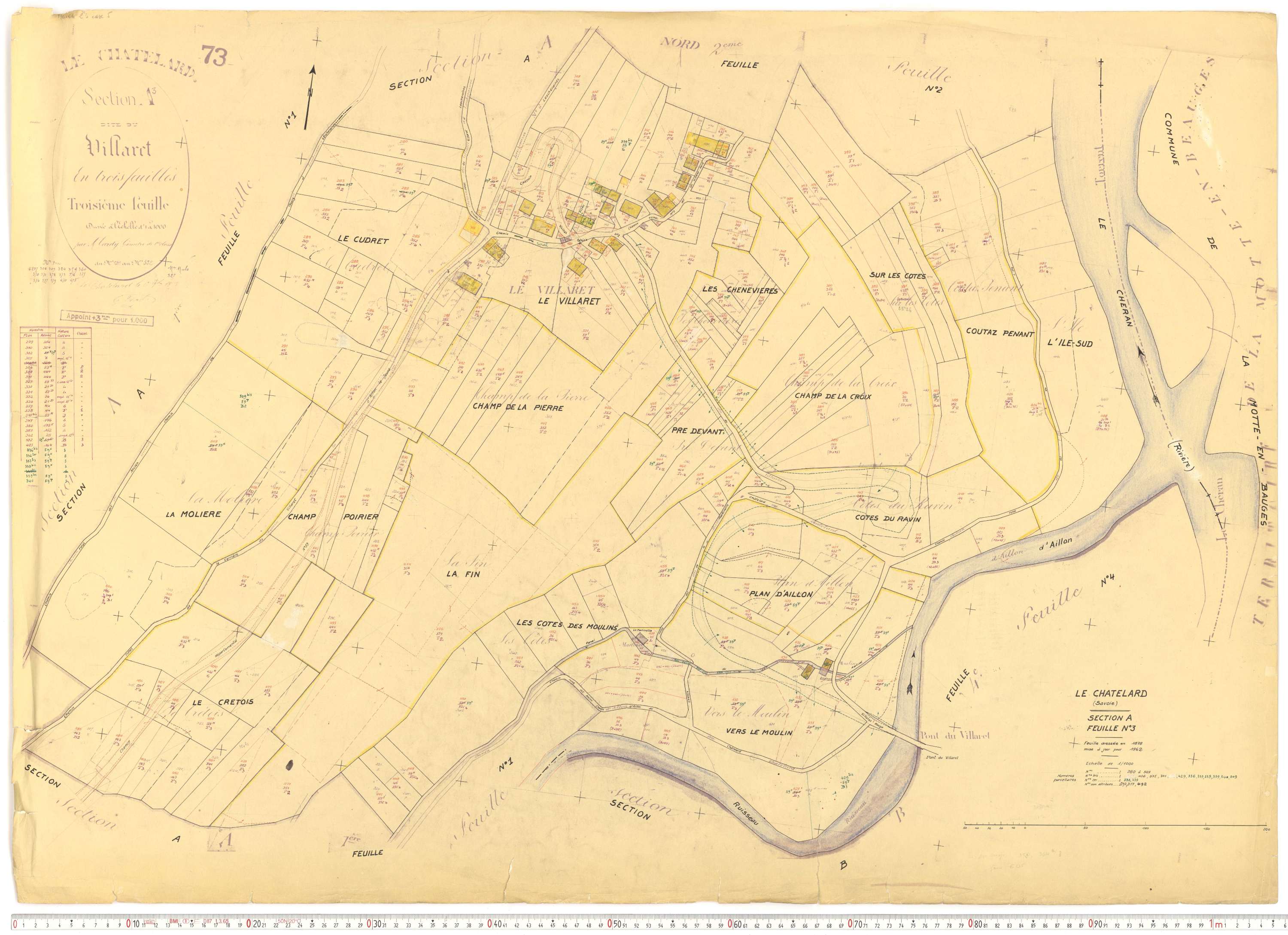 Le Châtelard - Cadastre rénové, version de travail (1962).