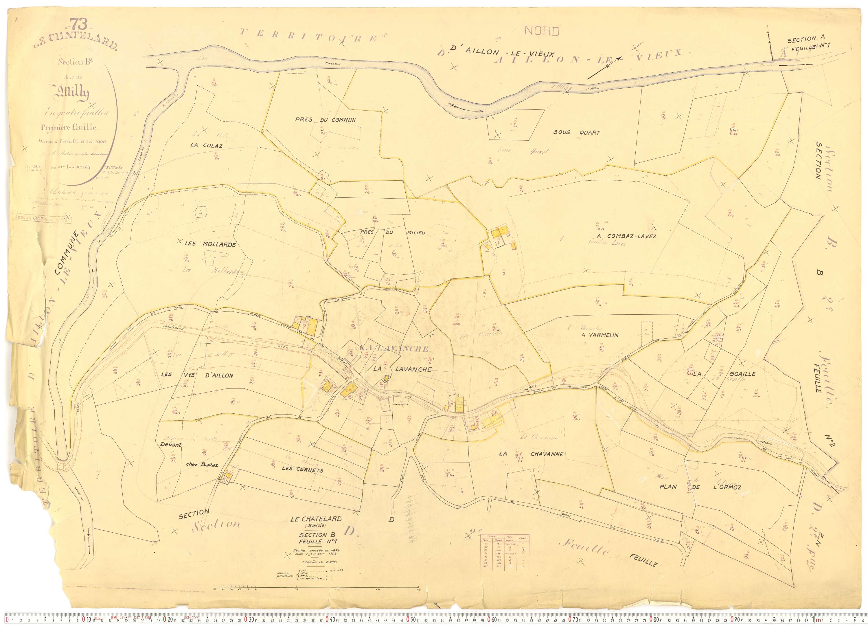 Le Châtelard - Cadastre rénové, version de travail (1962).