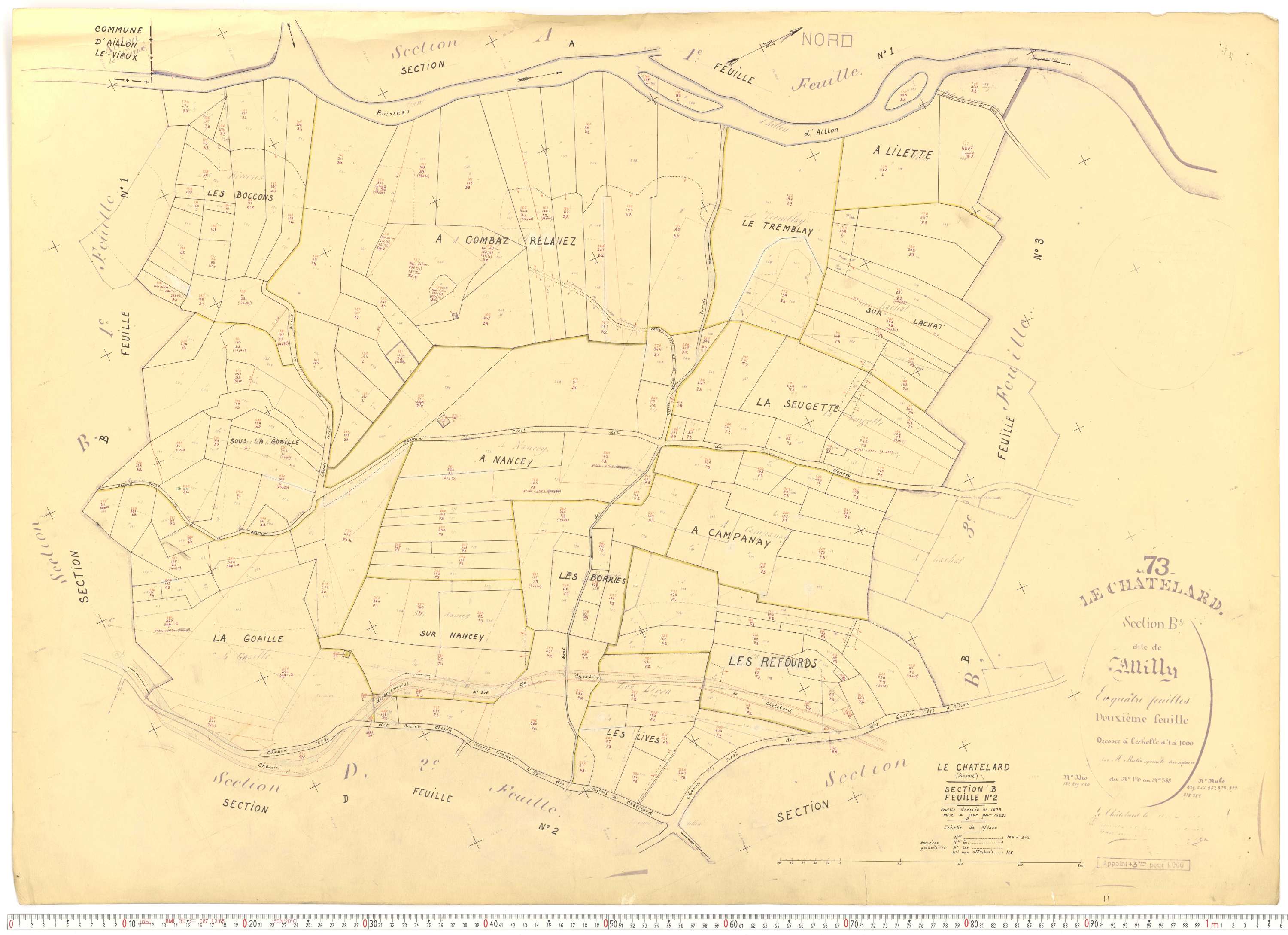 Le Châtelard - Cadastre rénové, version de travail (1962).