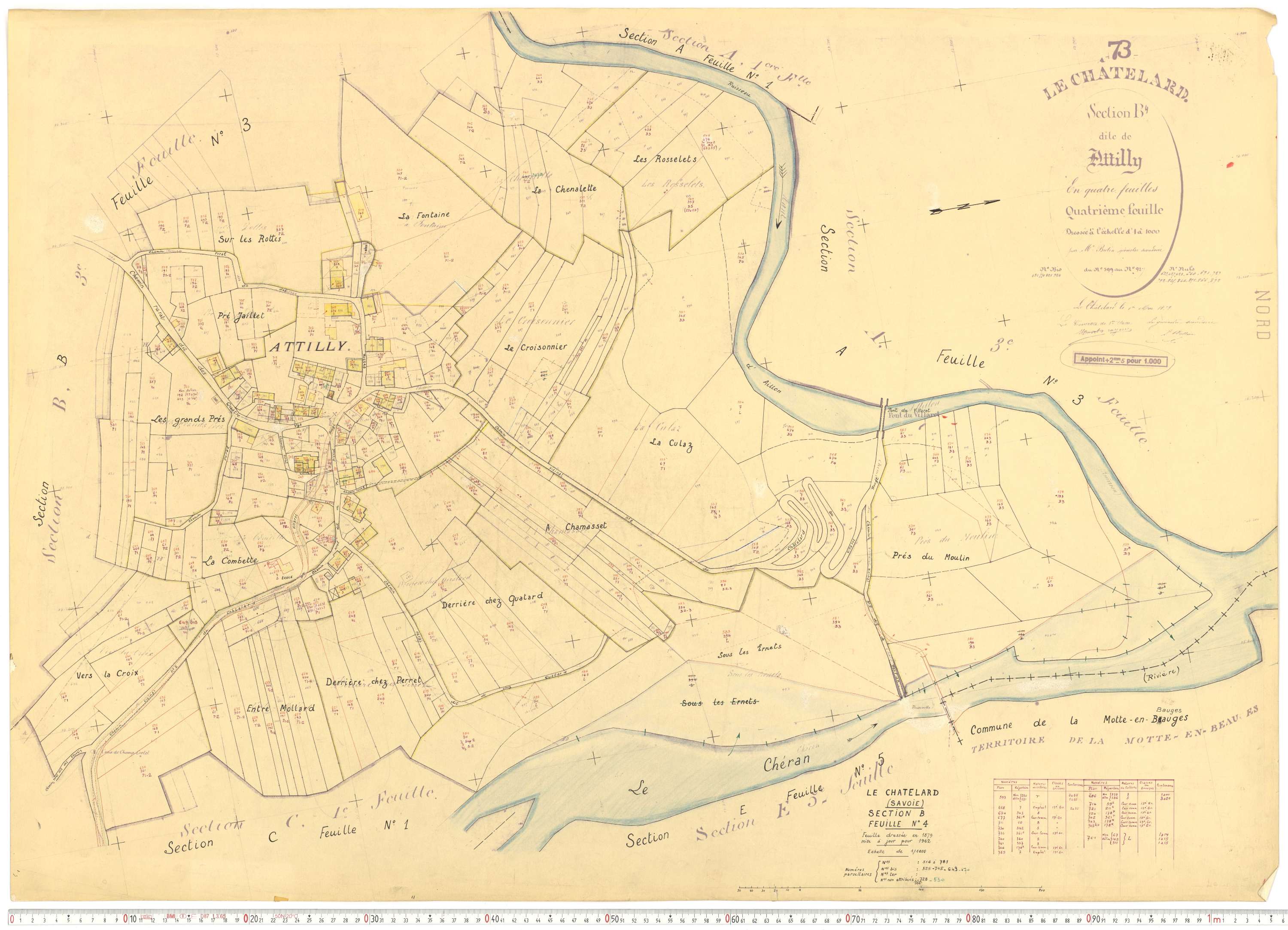 Le Châtelard - Cadastre rénové, version de travail (1962).