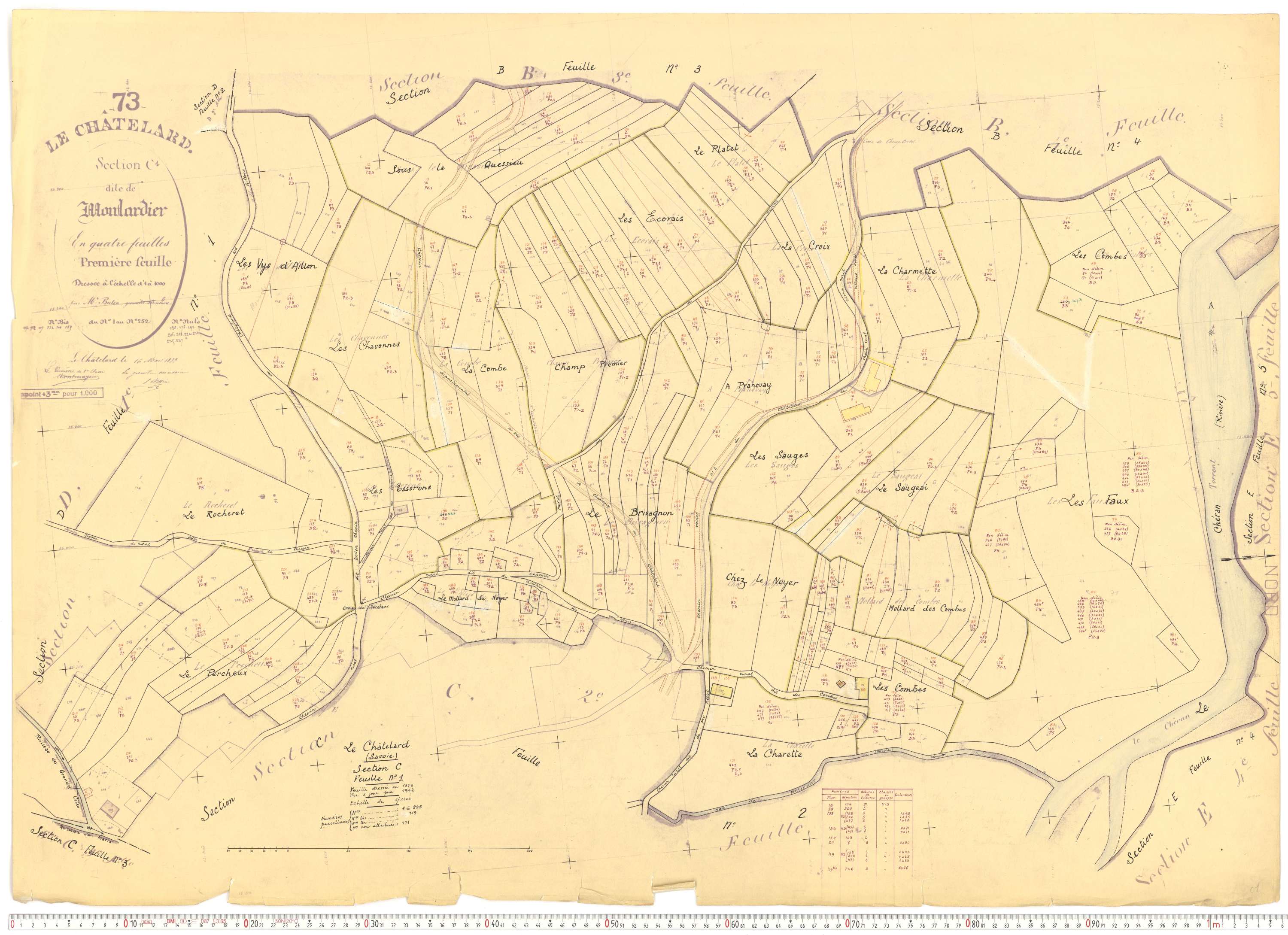 Le Châtelard - Cadastre rénové, version de travail (1962).