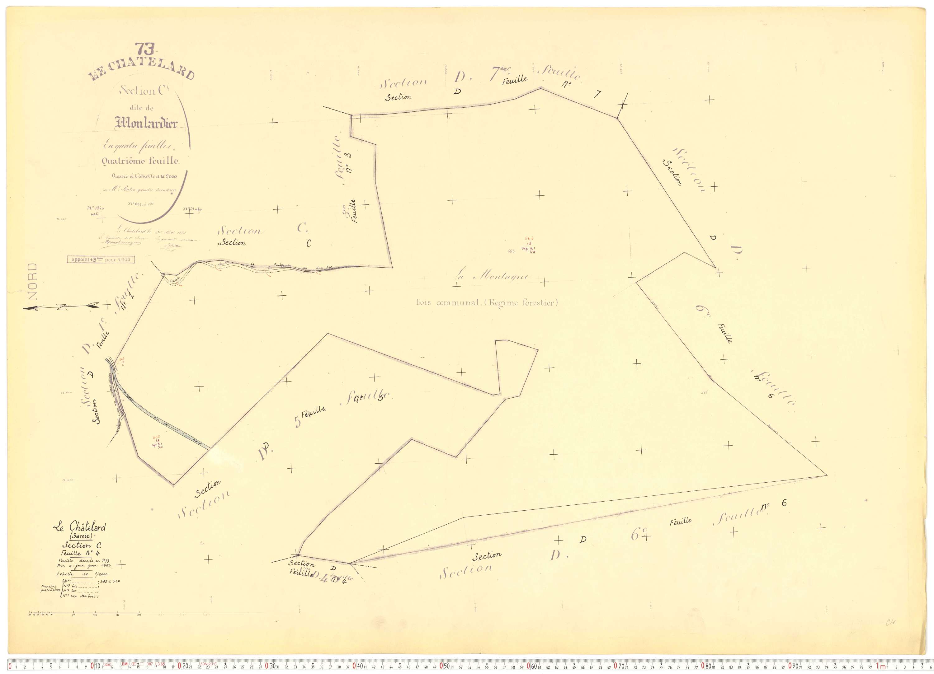 Le Châtelard - Cadastre rénové, version de travail (1962).