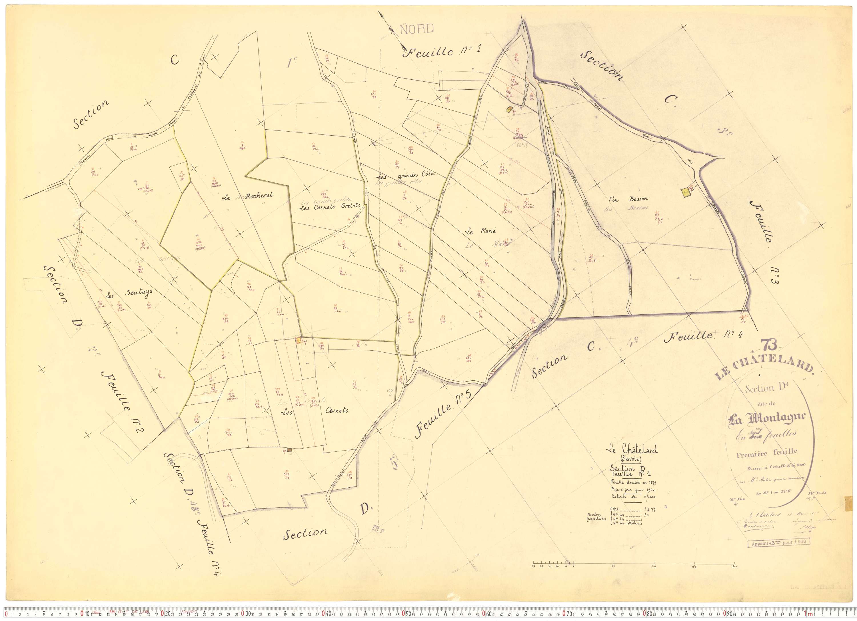 Le Châtelard - Cadastre rénové, version de travail (1962).