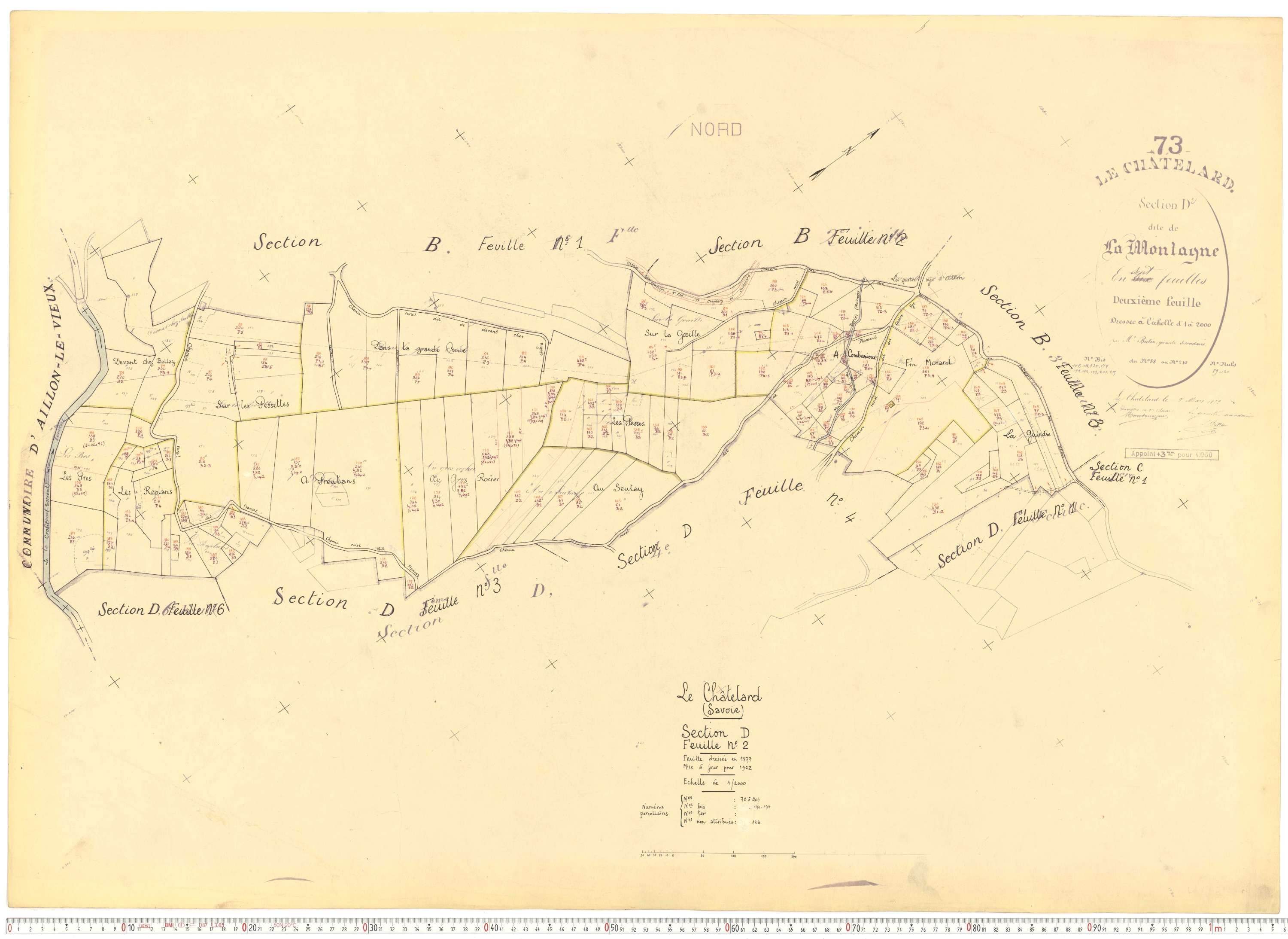 Le Châtelard - Cadastre rénové, version de travail (1962).