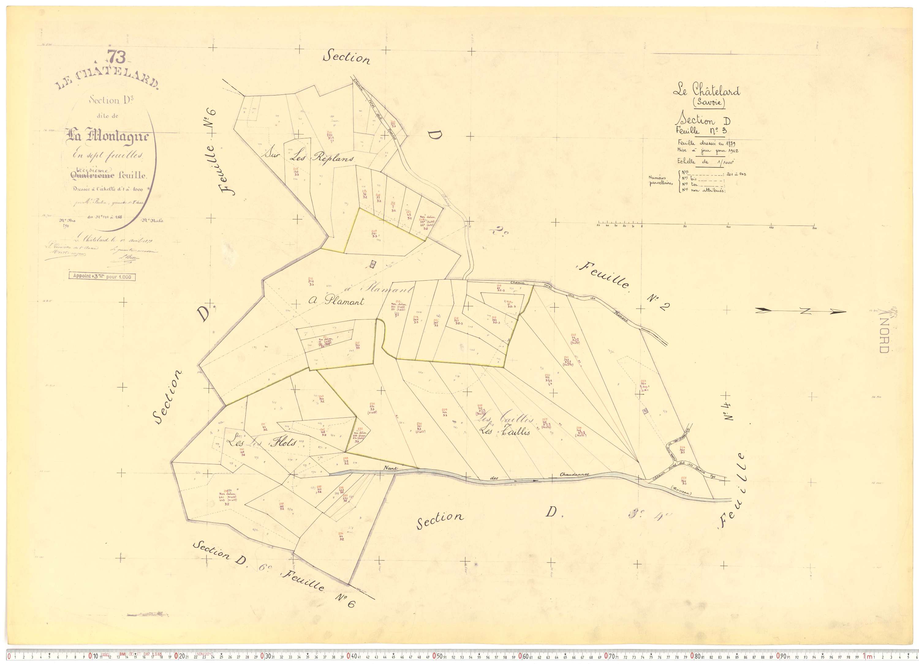 Le Châtelard - Cadastre rénové, version de travail (1962).