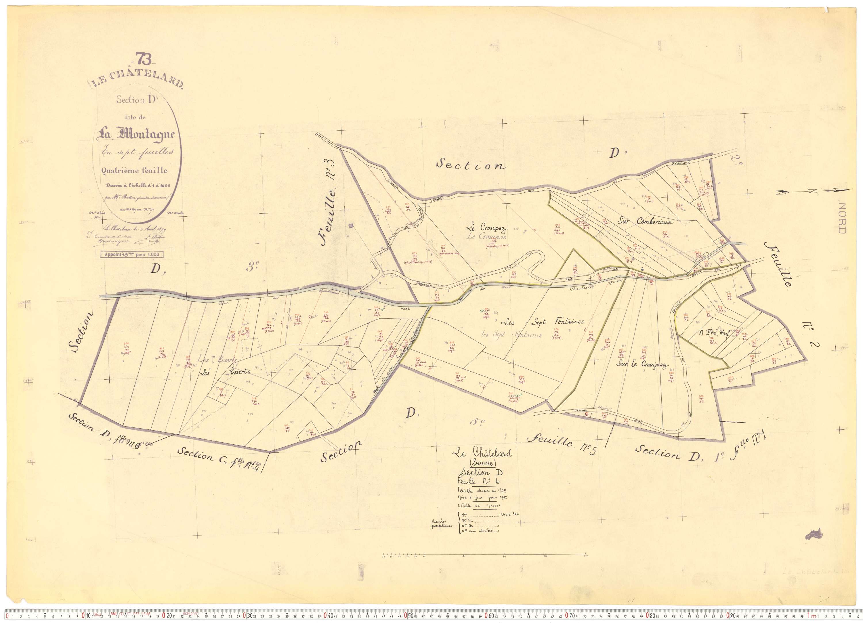 Le Châtelard - Cadastre rénové, version de travail (1962).