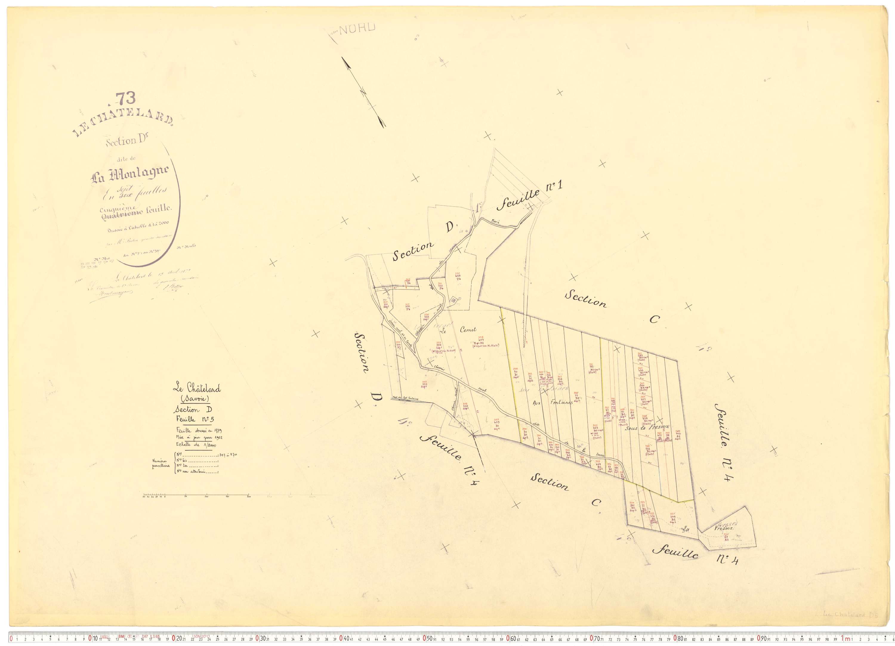 Le Châtelard - Cadastre rénové, version de travail (1962).