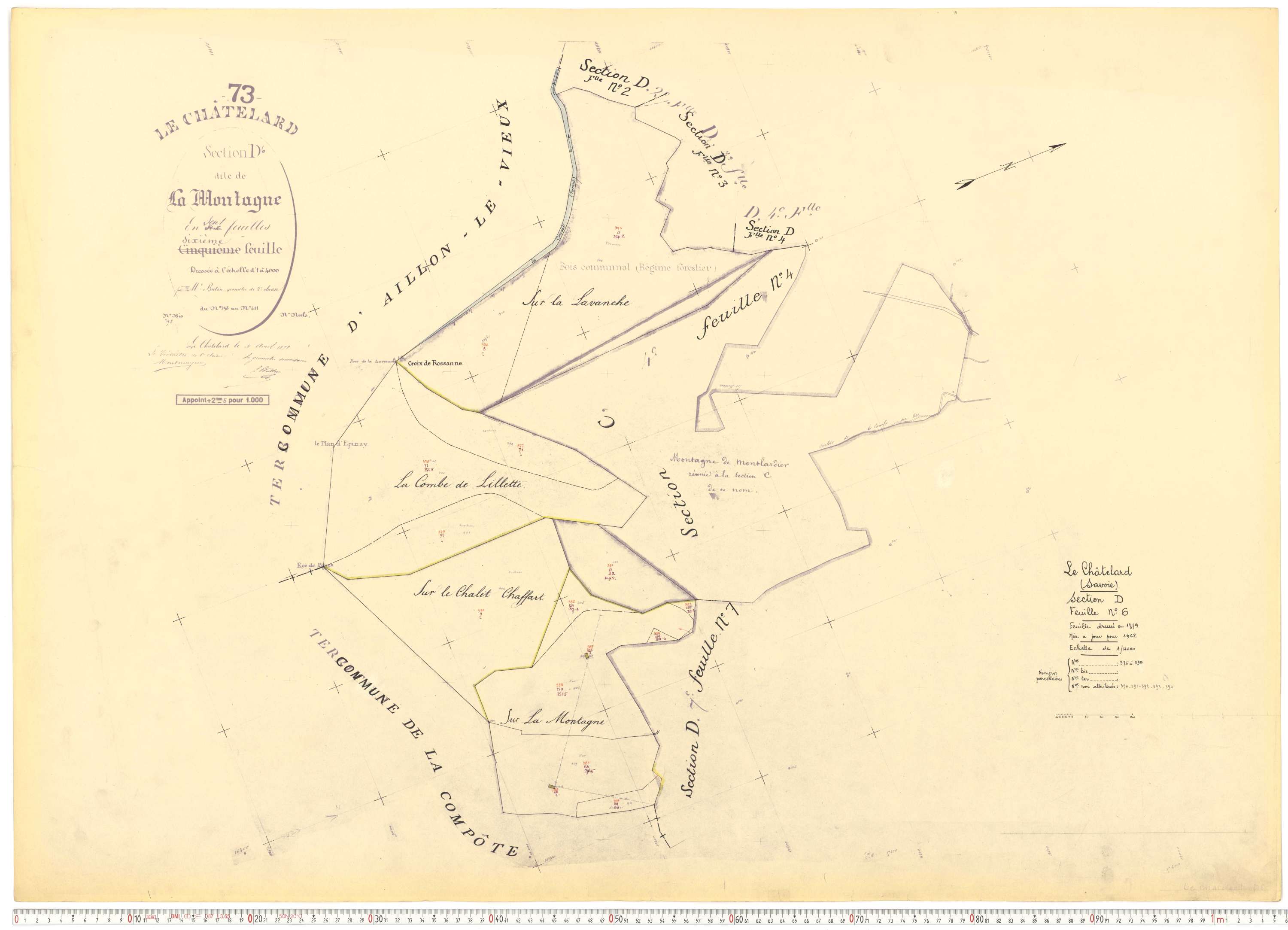 Le Châtelard - Cadastre rénové, version de travail (1962).