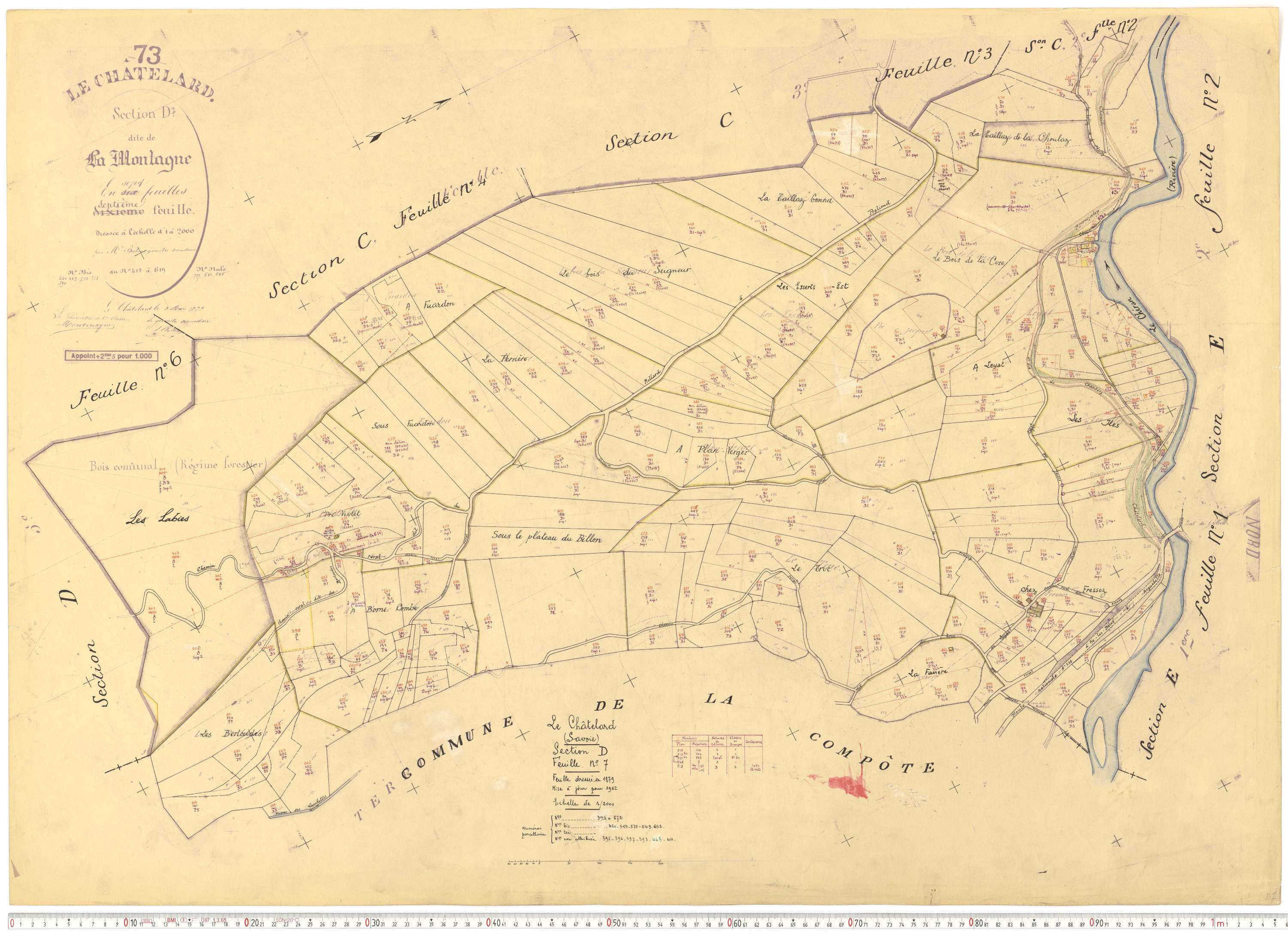 Le Châtelard - Cadastre rénové, version de travail (1962).