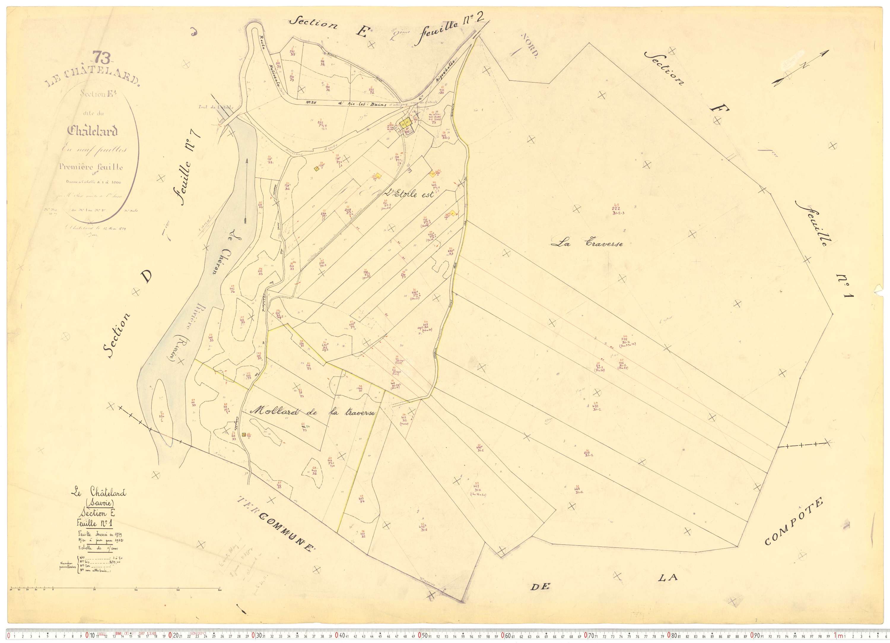 Le Châtelard - Cadastre rénové, version de travail (1962).