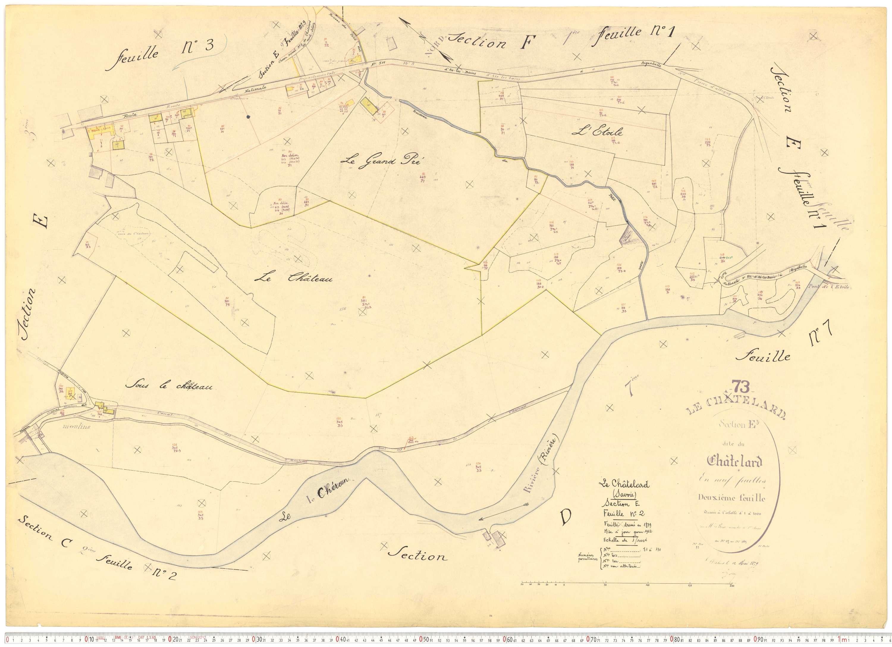 Le Châtelard - Cadastre rénové, version de travail (1962).