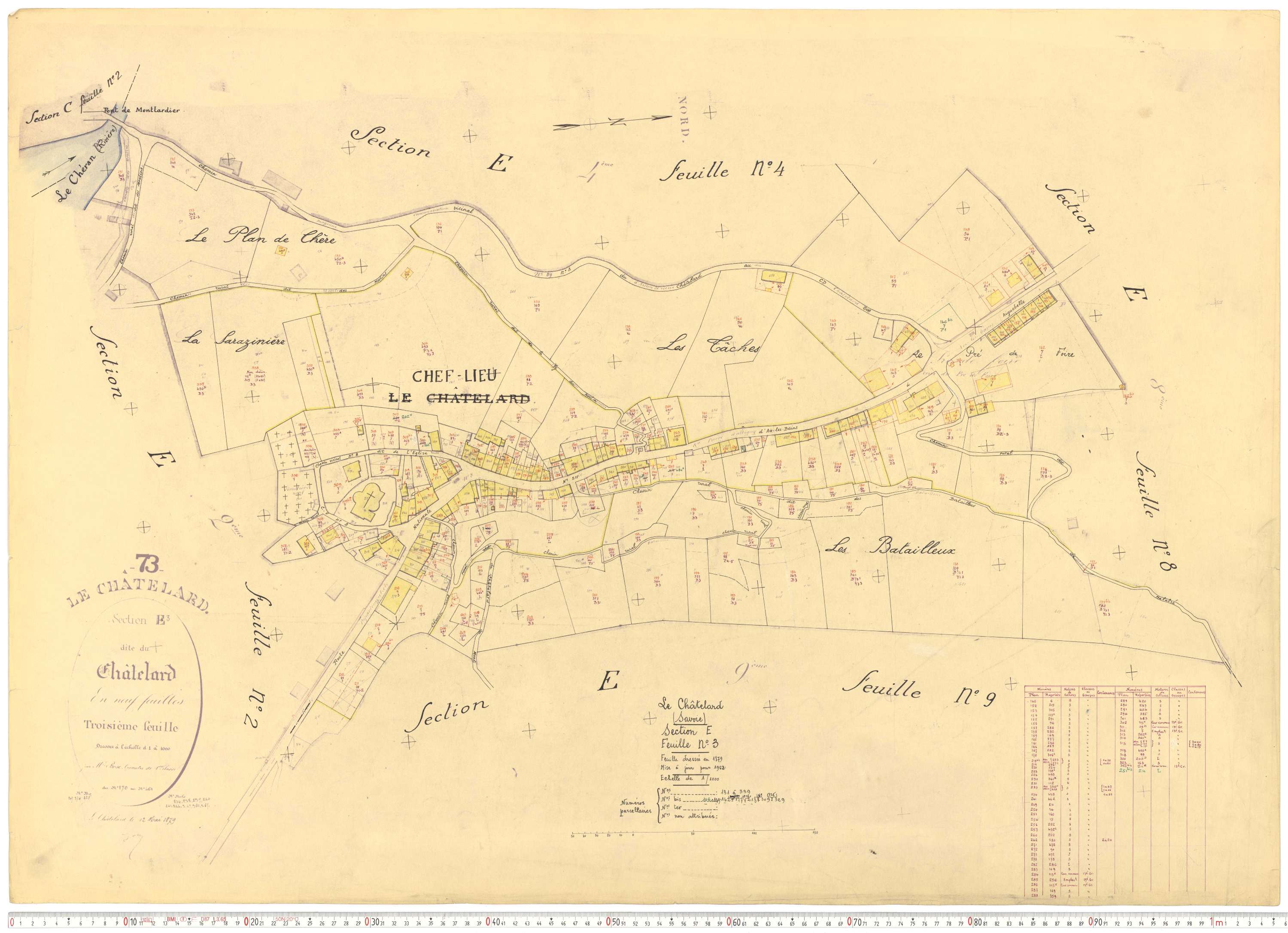 Le Châtelard - Cadastre rénové, version de travail (1962).