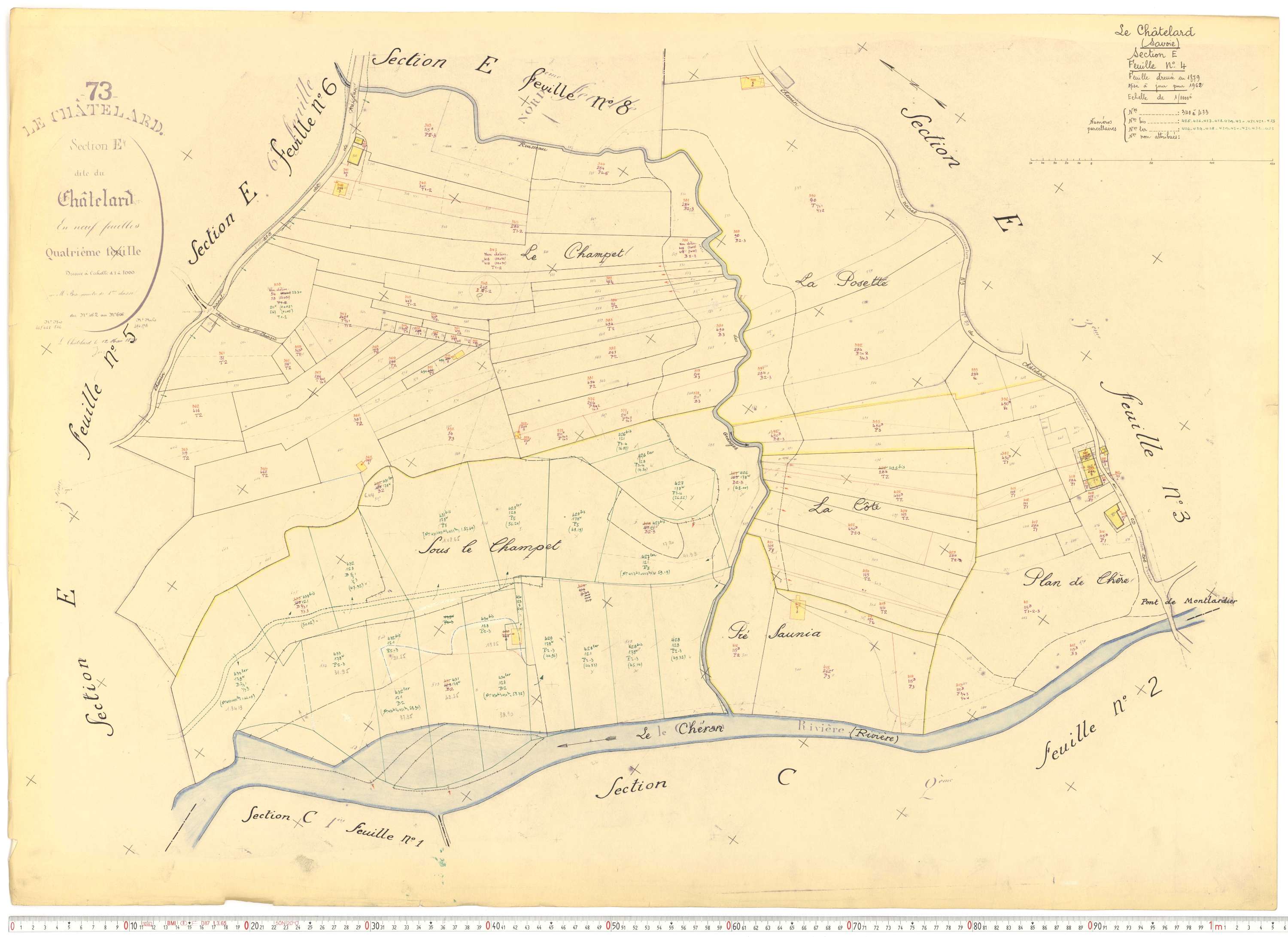 Le Châtelard - Cadastre rénové, version de travail (1962).