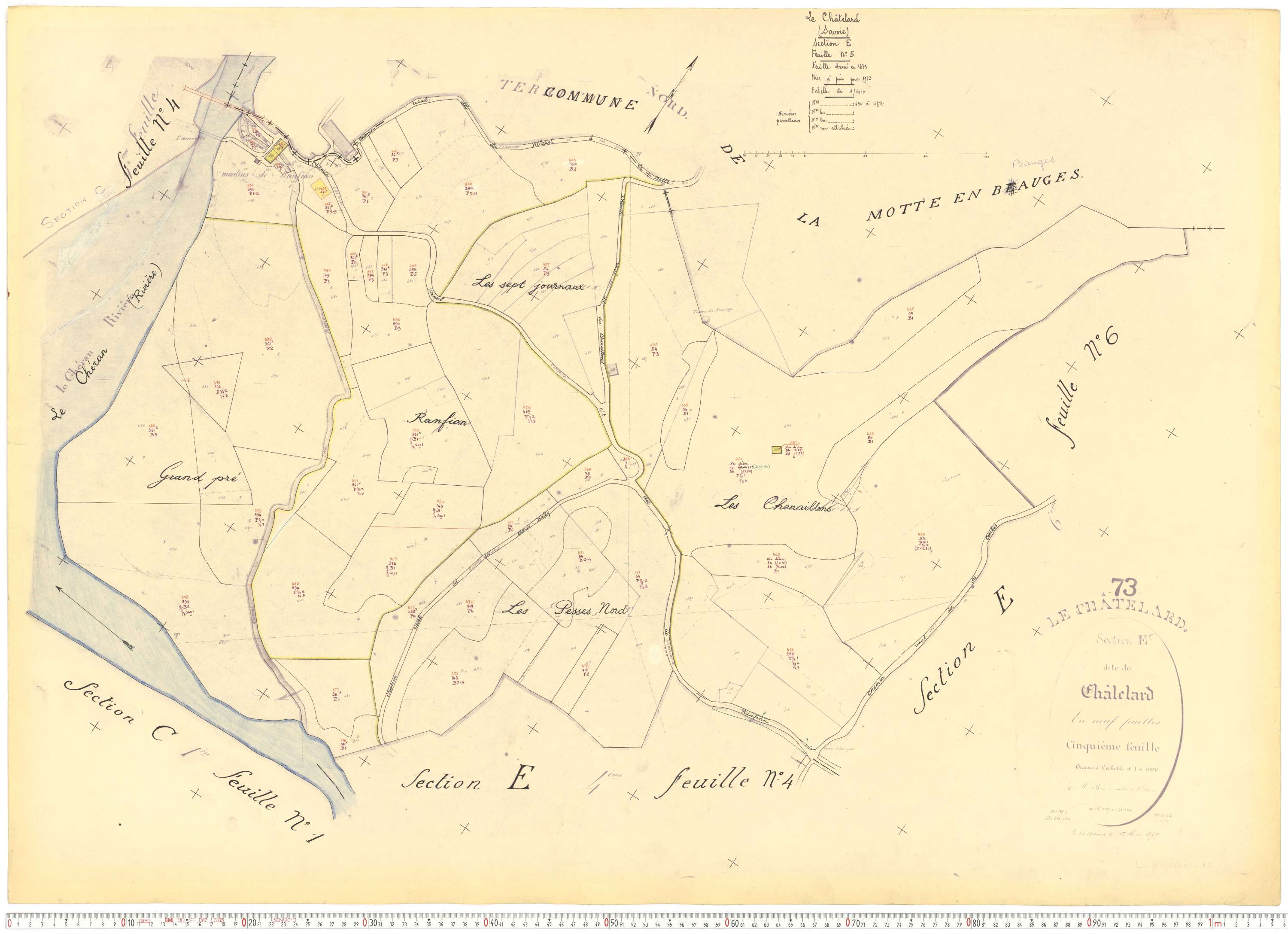 Le Châtelard - Cadastre rénové, version de travail (1962).