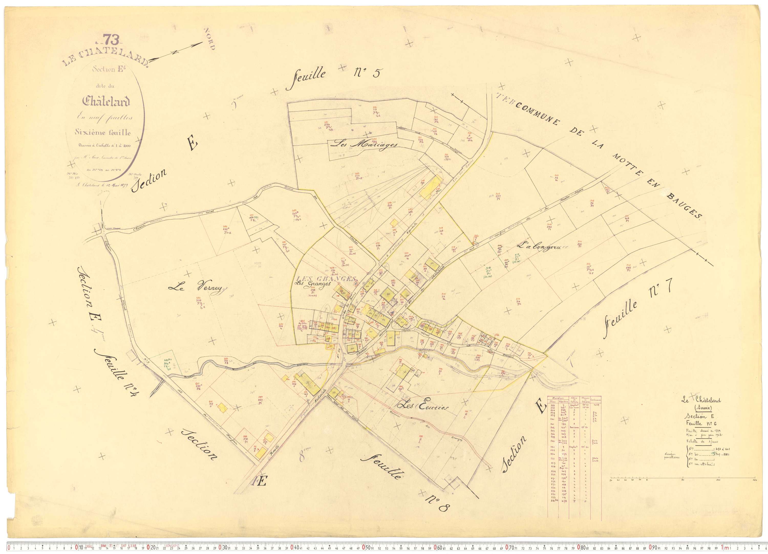 Le Châtelard - Cadastre rénové, version de travail (1962).