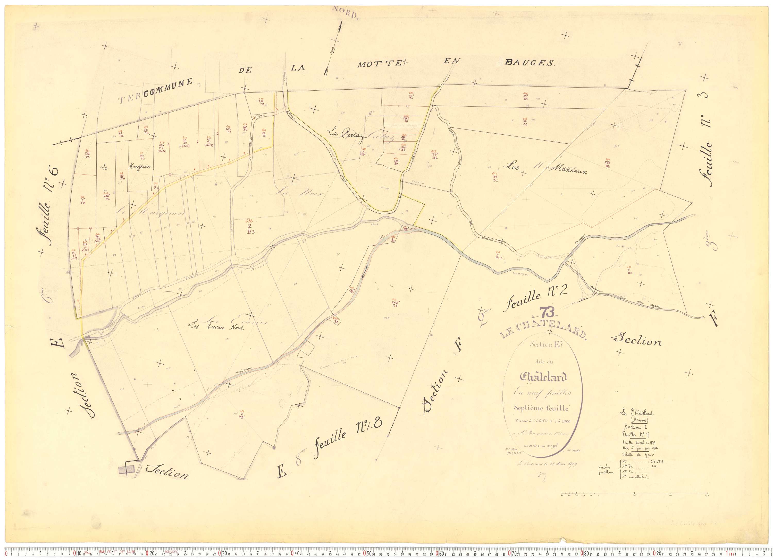 Le Châtelard - Cadastre rénové, version de travail (1962).