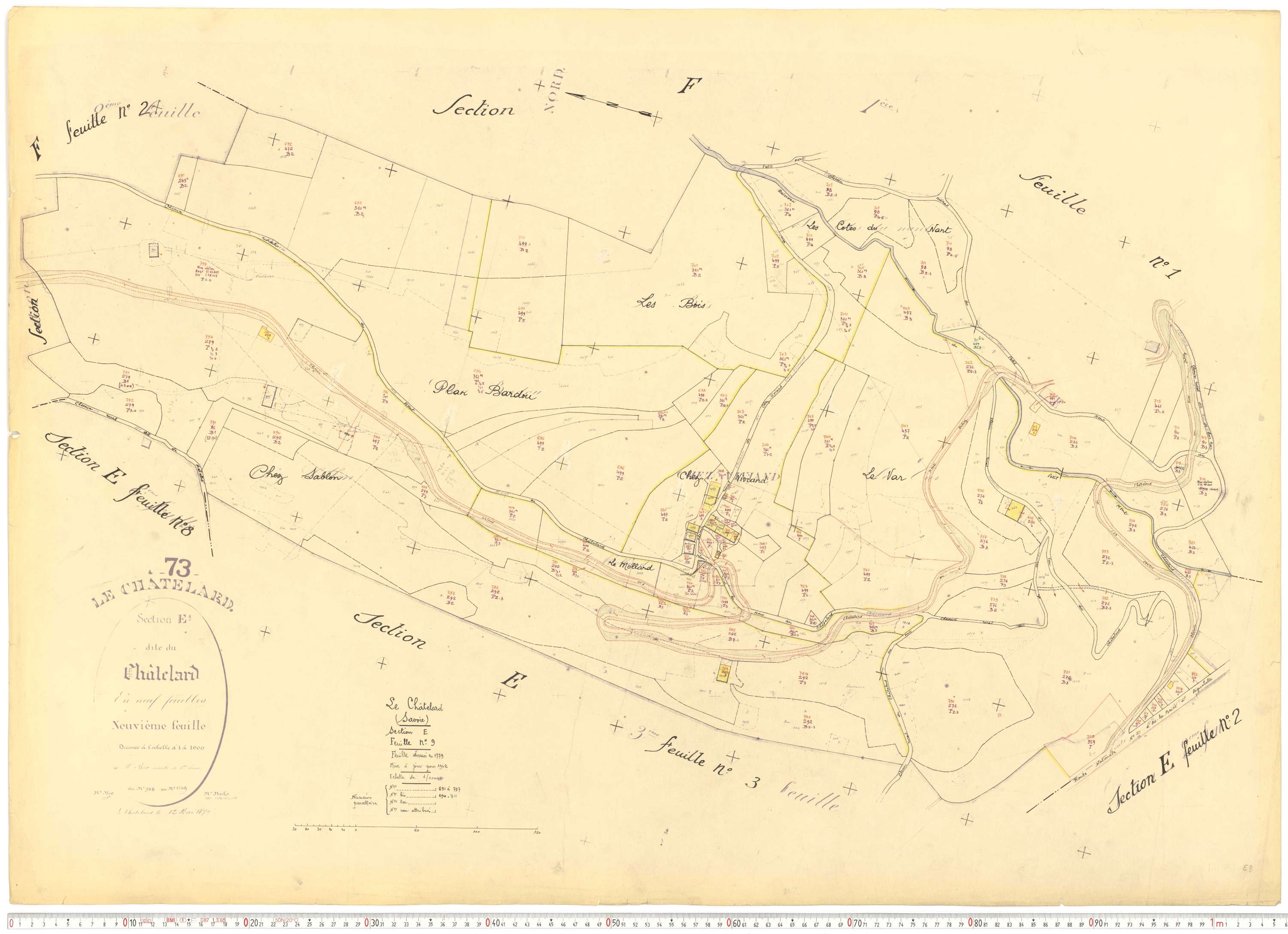 Le Châtelard - Cadastre rénové, version de travail (1962).