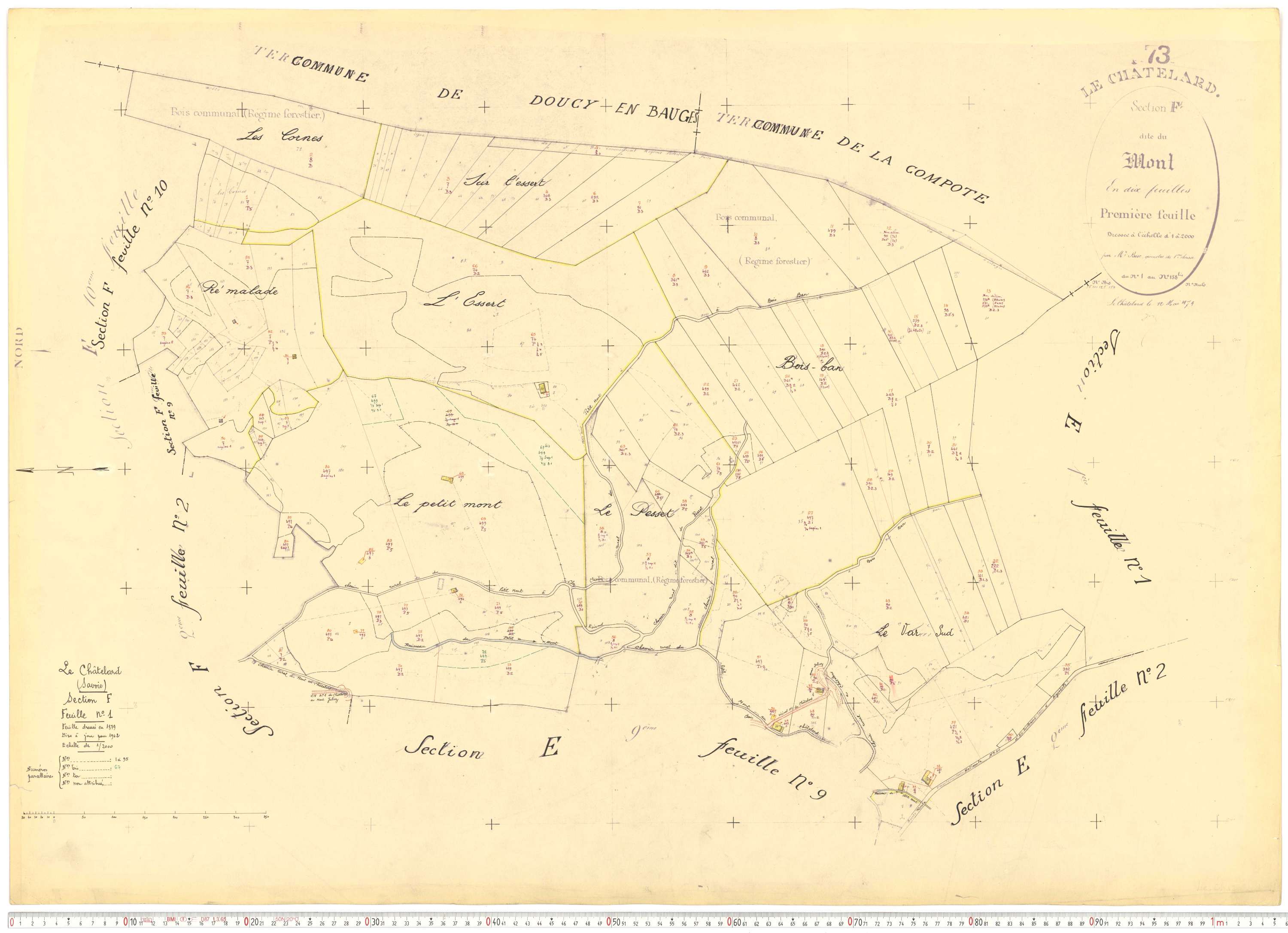 Le Châtelard - Cadastre rénové, version de travail (1962).