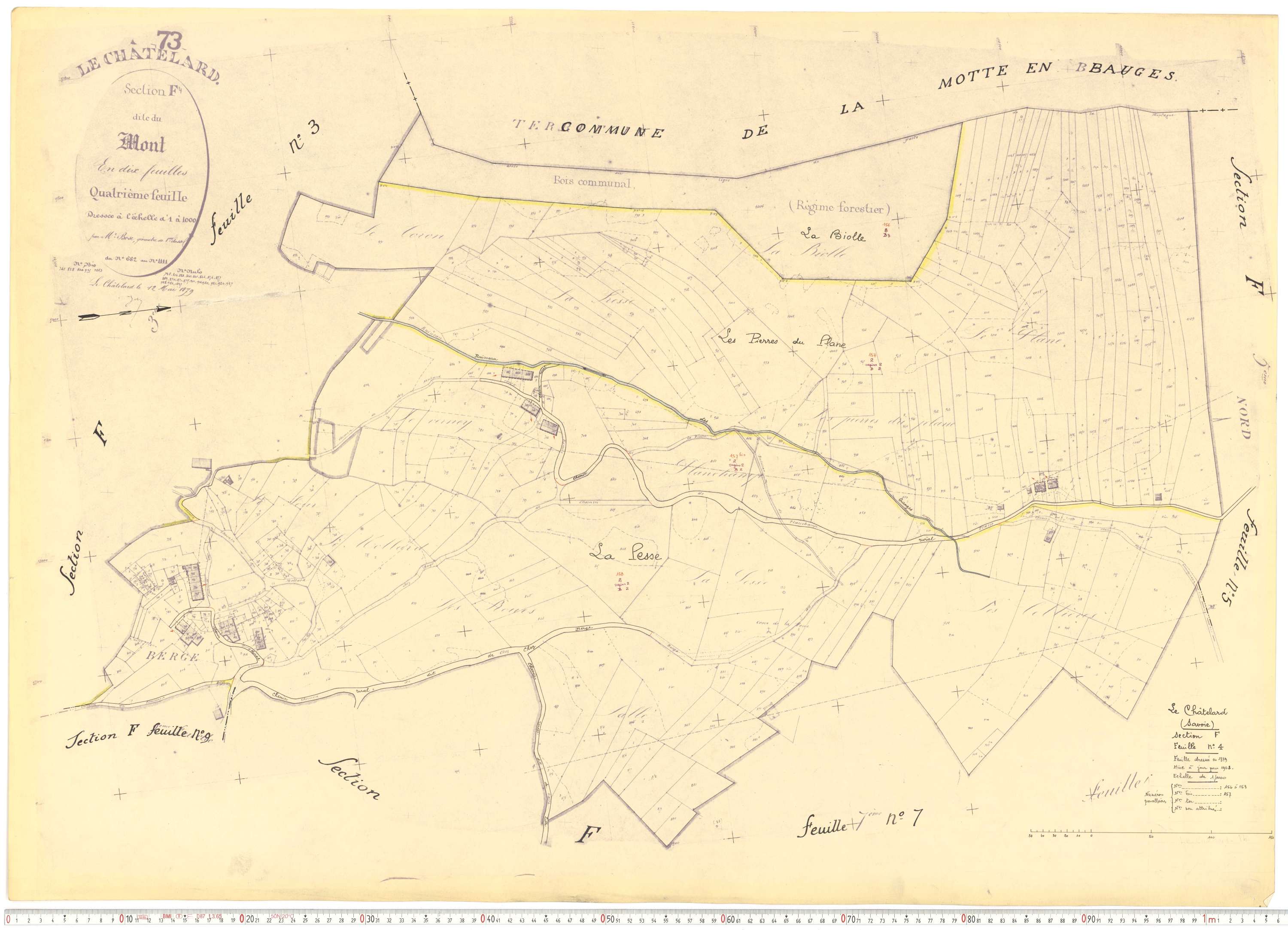 Le Châtelard - Cadastre rénové, version de travail (1962).