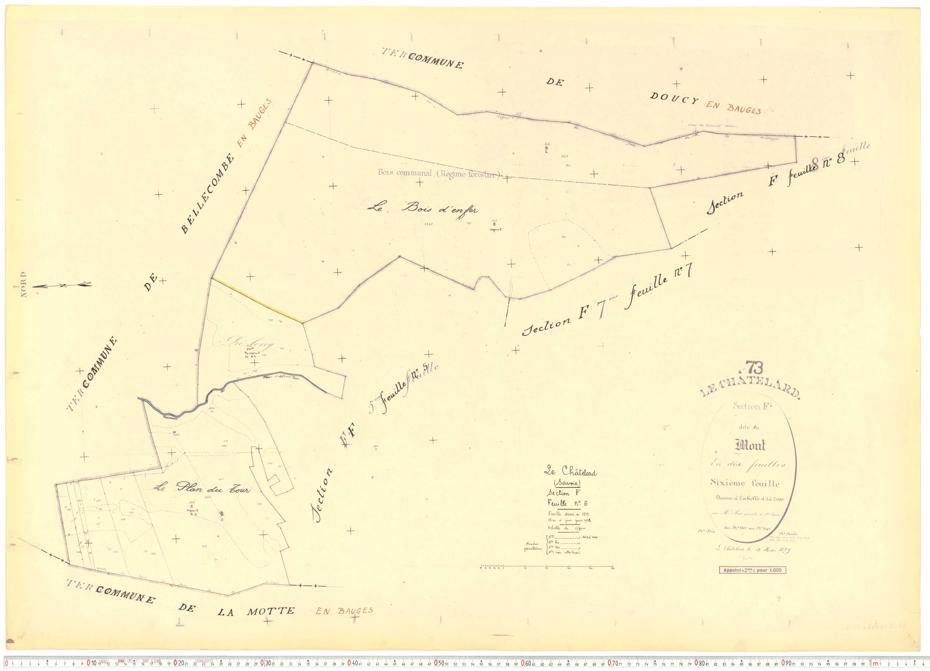 Le Châtelard - Cadastre rénové, version de travail (1962).