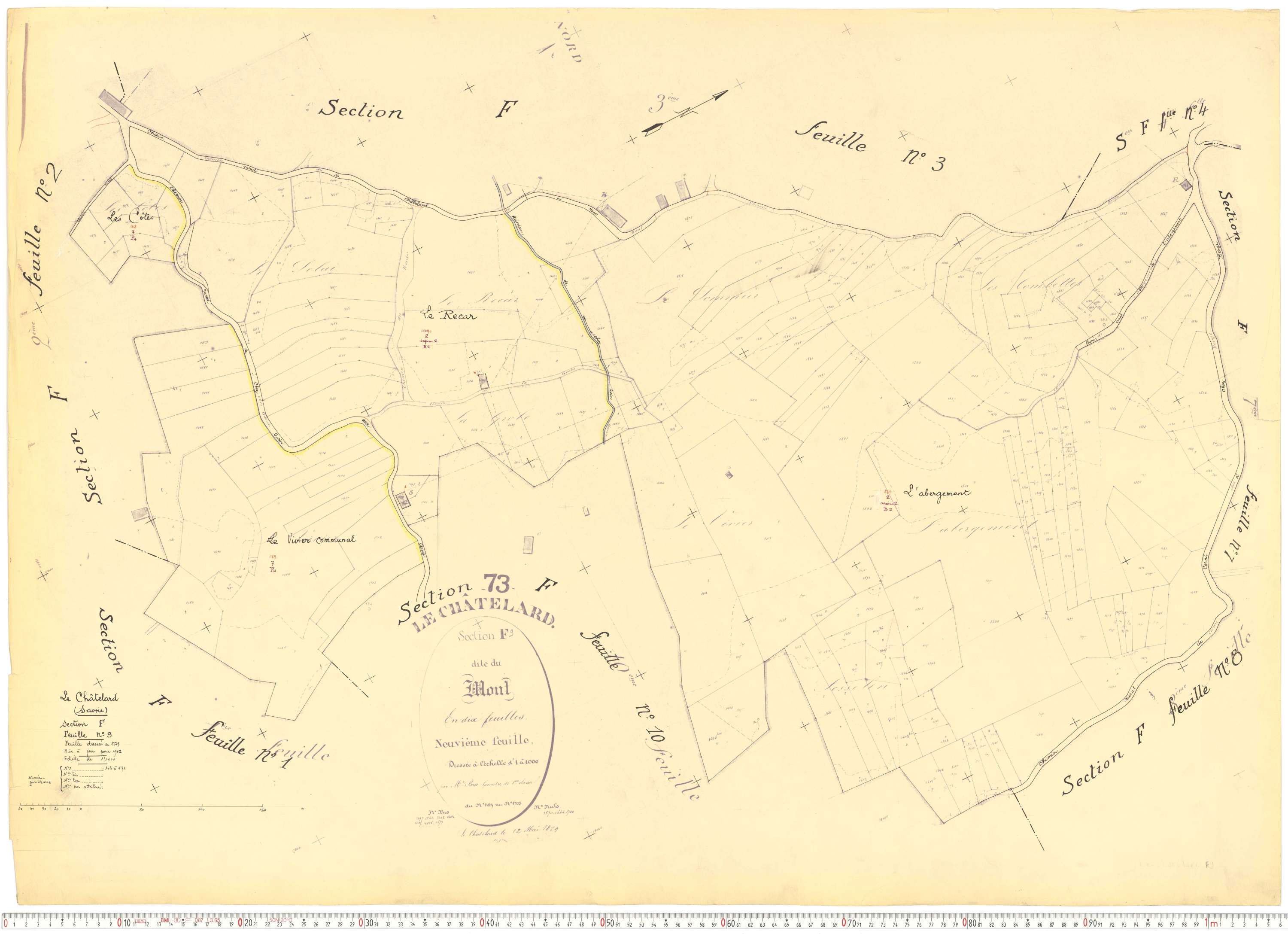 Le Châtelard - Cadastre rénové, version de travail (1962).